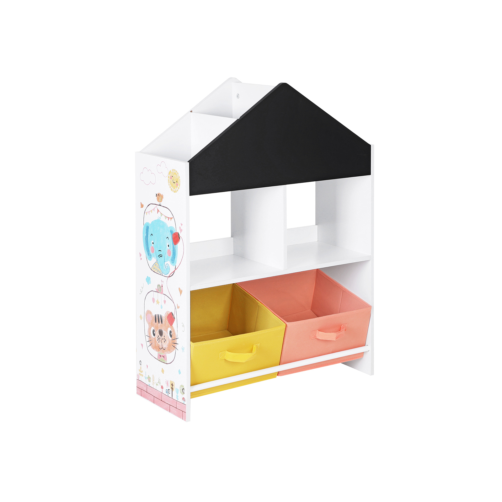 Songmics Kinderzimmerregal Schwarz Orange Und Gelb