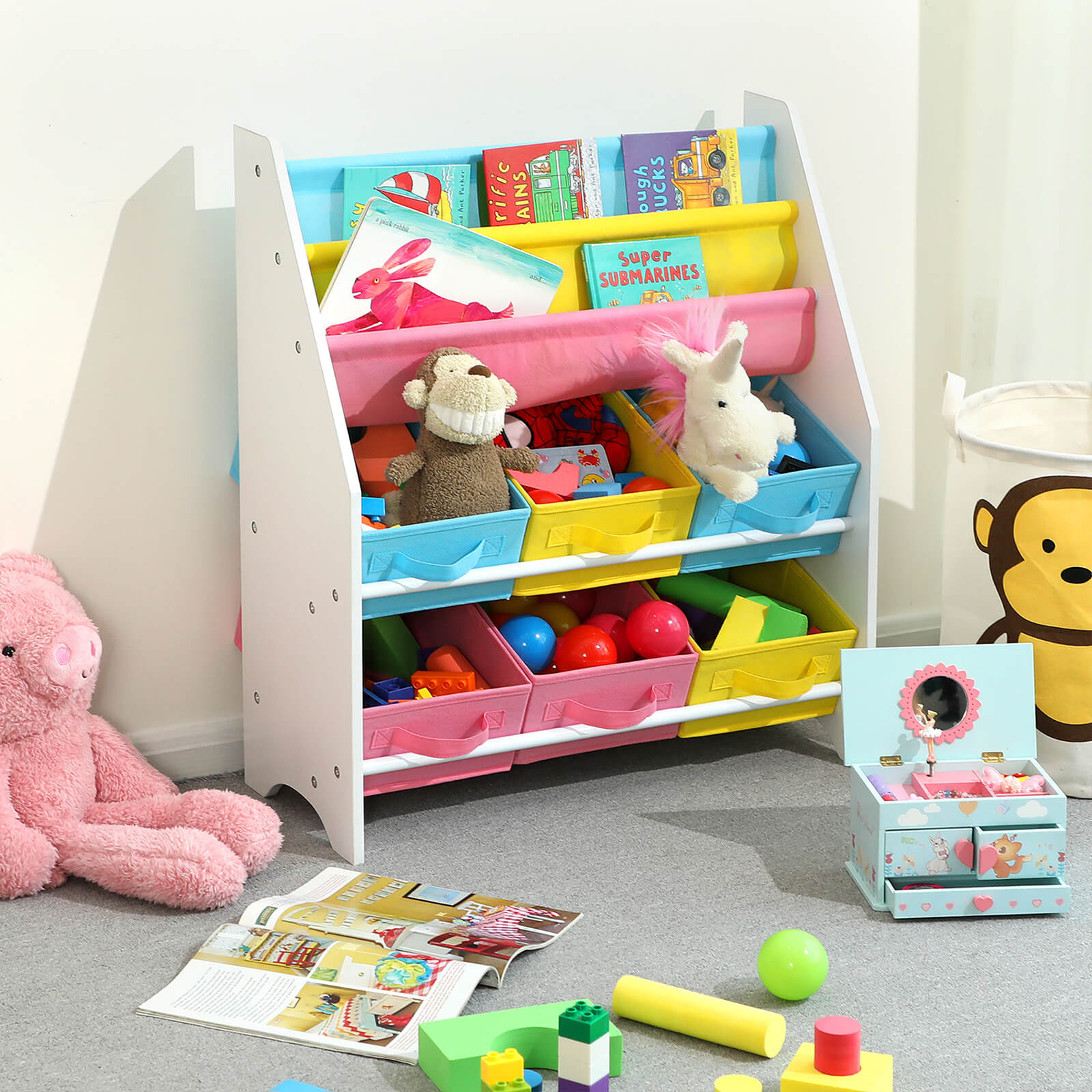 Buntes Bücherregal für Kinder