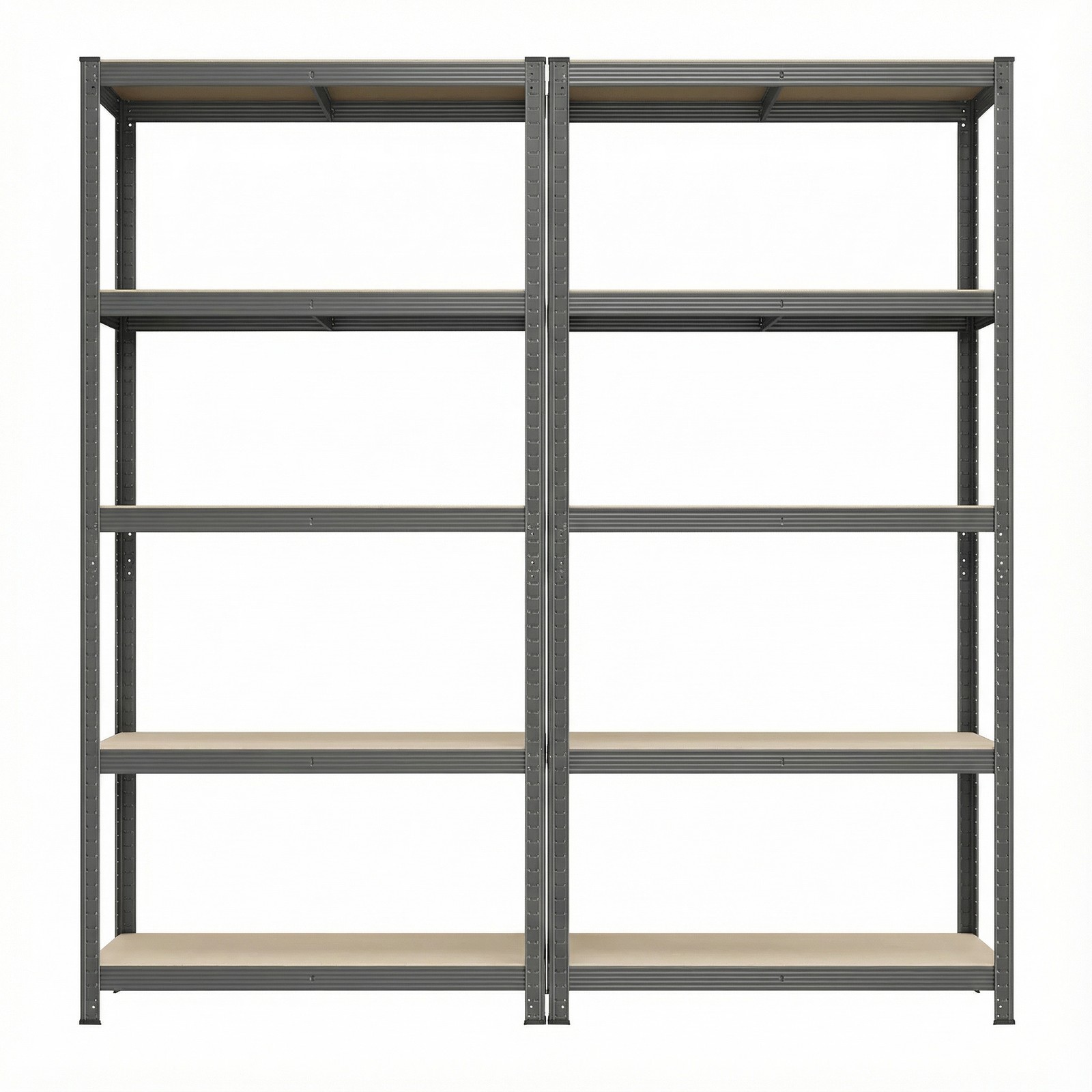 Songmics - Schwerlastregal 2er Set Stahl Regal kein Werkzeug erforderlich Lagerregal für Garage Keller Lagerraum Werkzeug Fitnessgerät bis