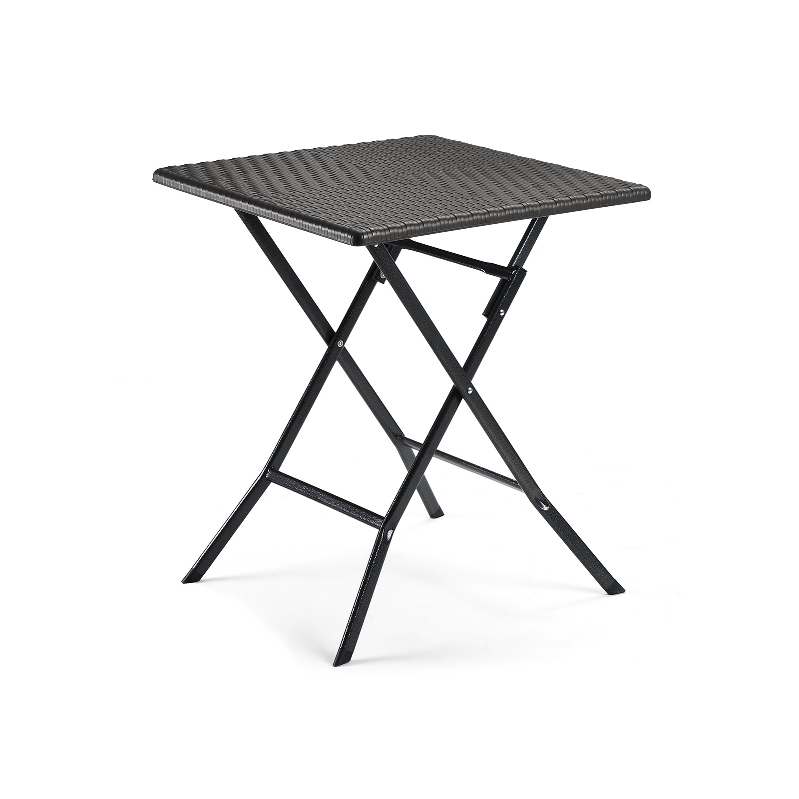 Klapptisch Polyrattan Dunkelbraun
