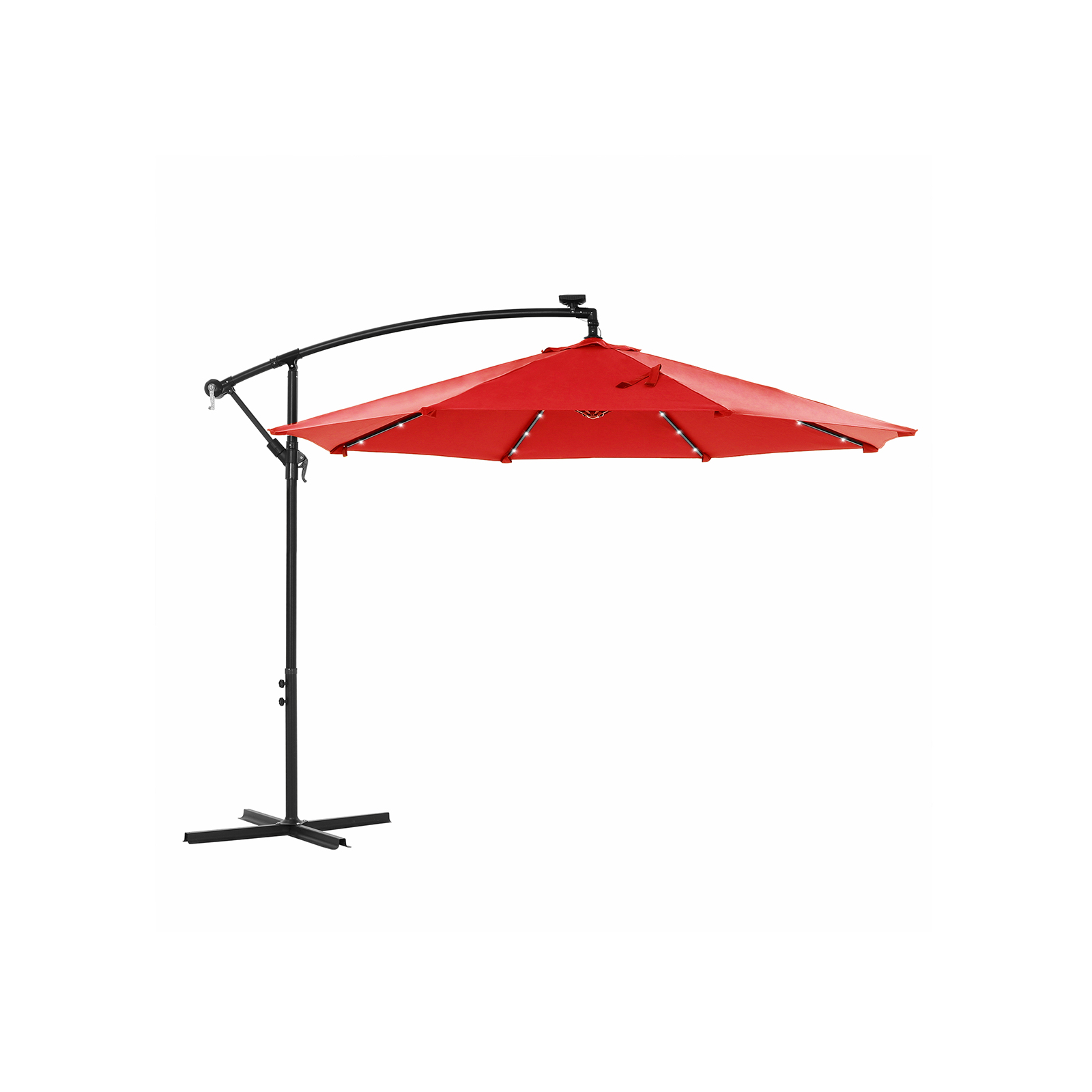 SONGMICS Sonnenschirm mit LED-Solar-Beleuchtung, Ampelschirm