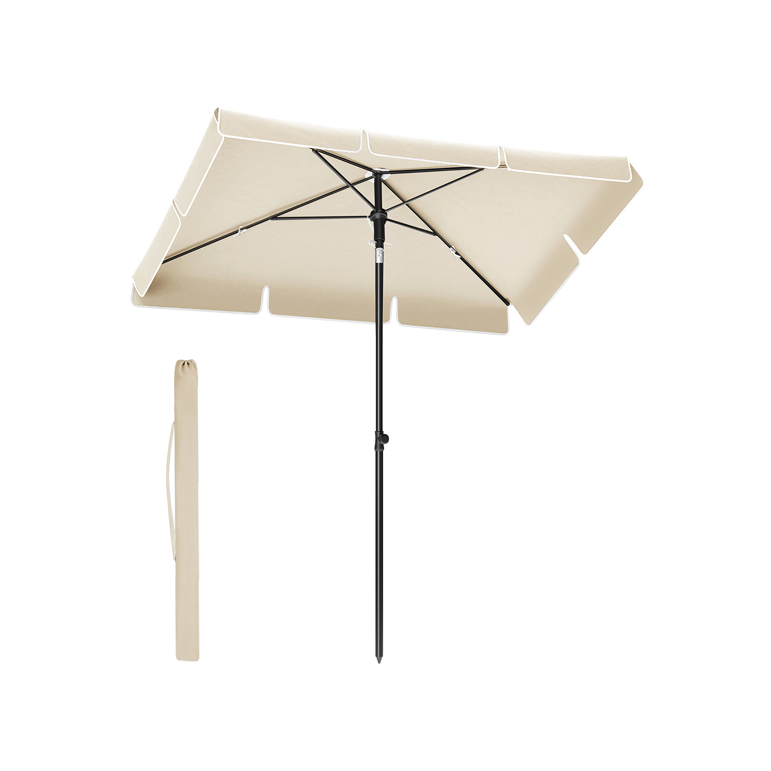 Sonnenschirm 230 x 150 cm knickbar und höhenverstellbar