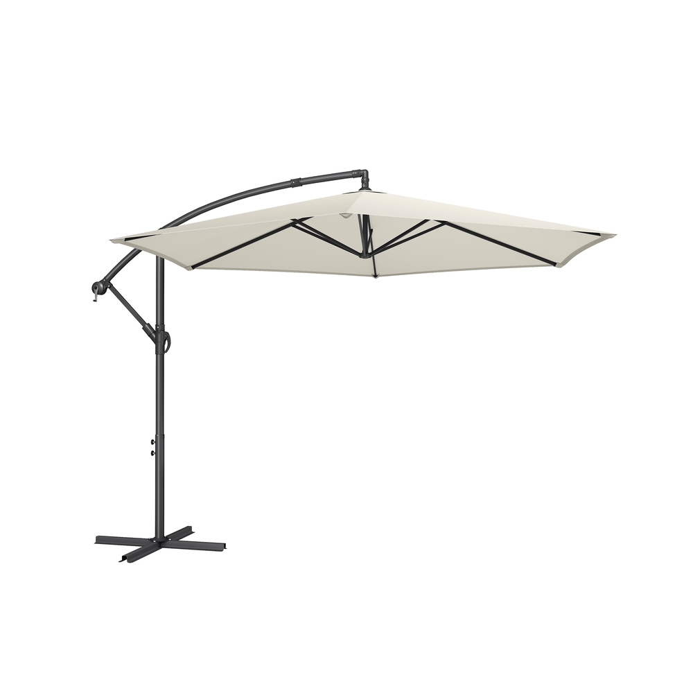 Sonnenschirm 350 cm mit Kurbel zum Öffnen und Schließen beige