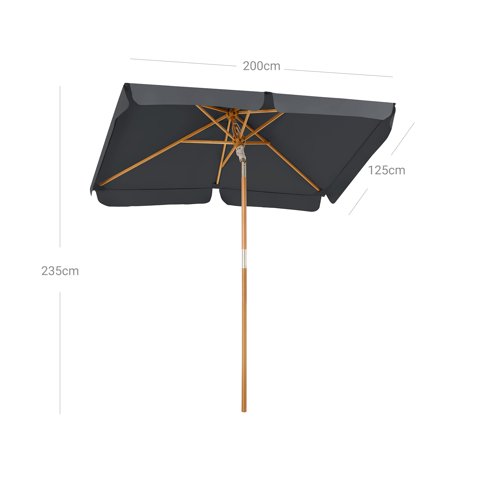 Sonnenschirm für Balkon Grau Günstig kaufen bei SONGMICS