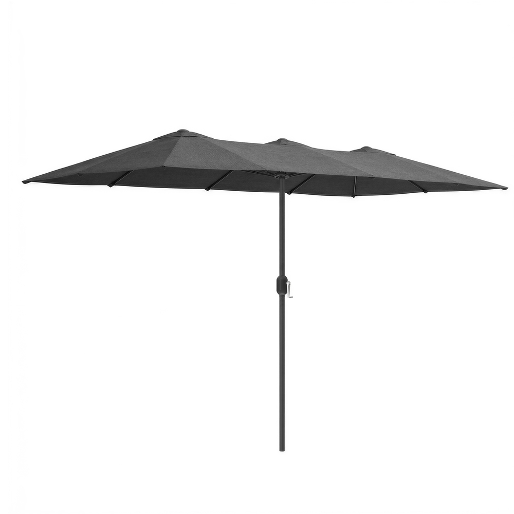 Großer Terrassenschirm 394 x 200 cm, UV-Schutz UPF 50+, Gartenschirm mit Kurbel