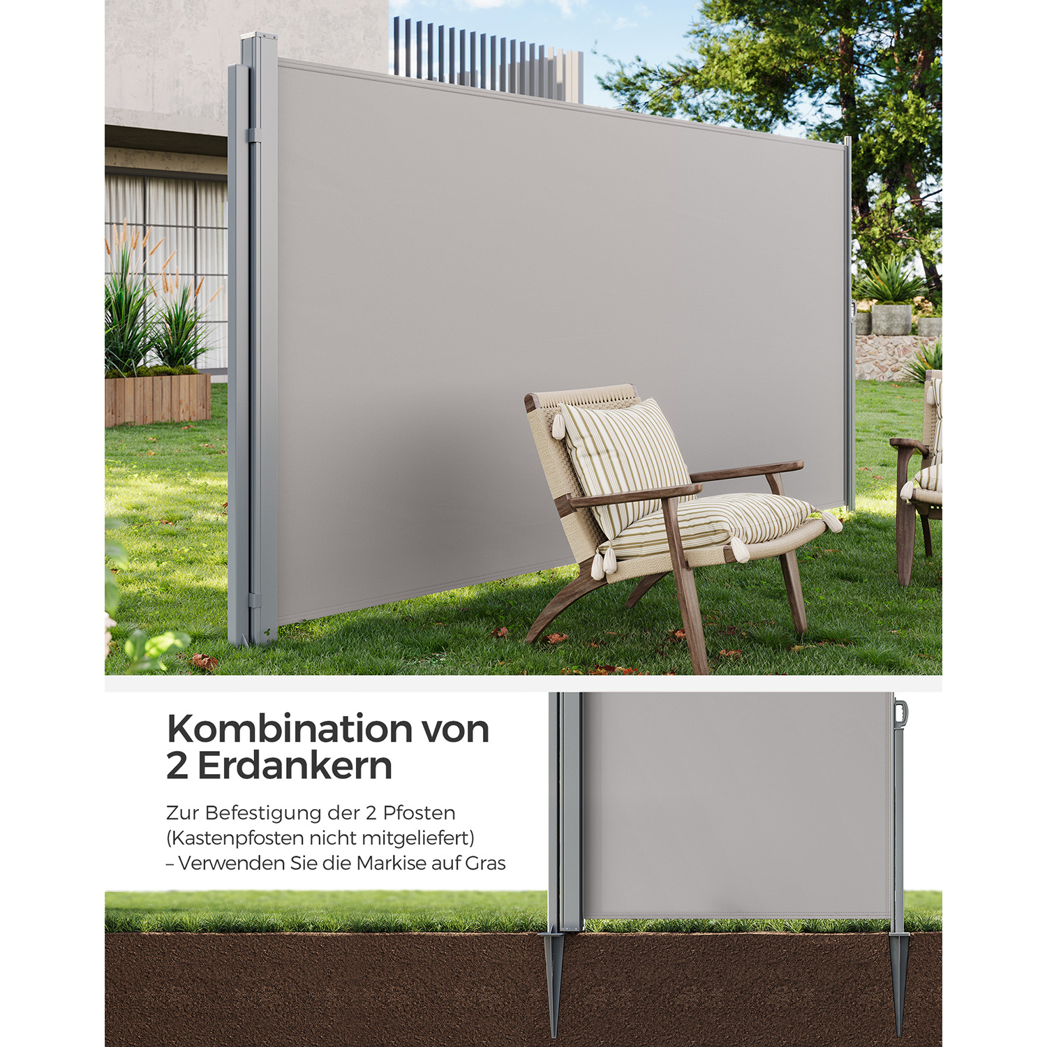 Šoninių markizių stulpelių įžeminimo inkaras