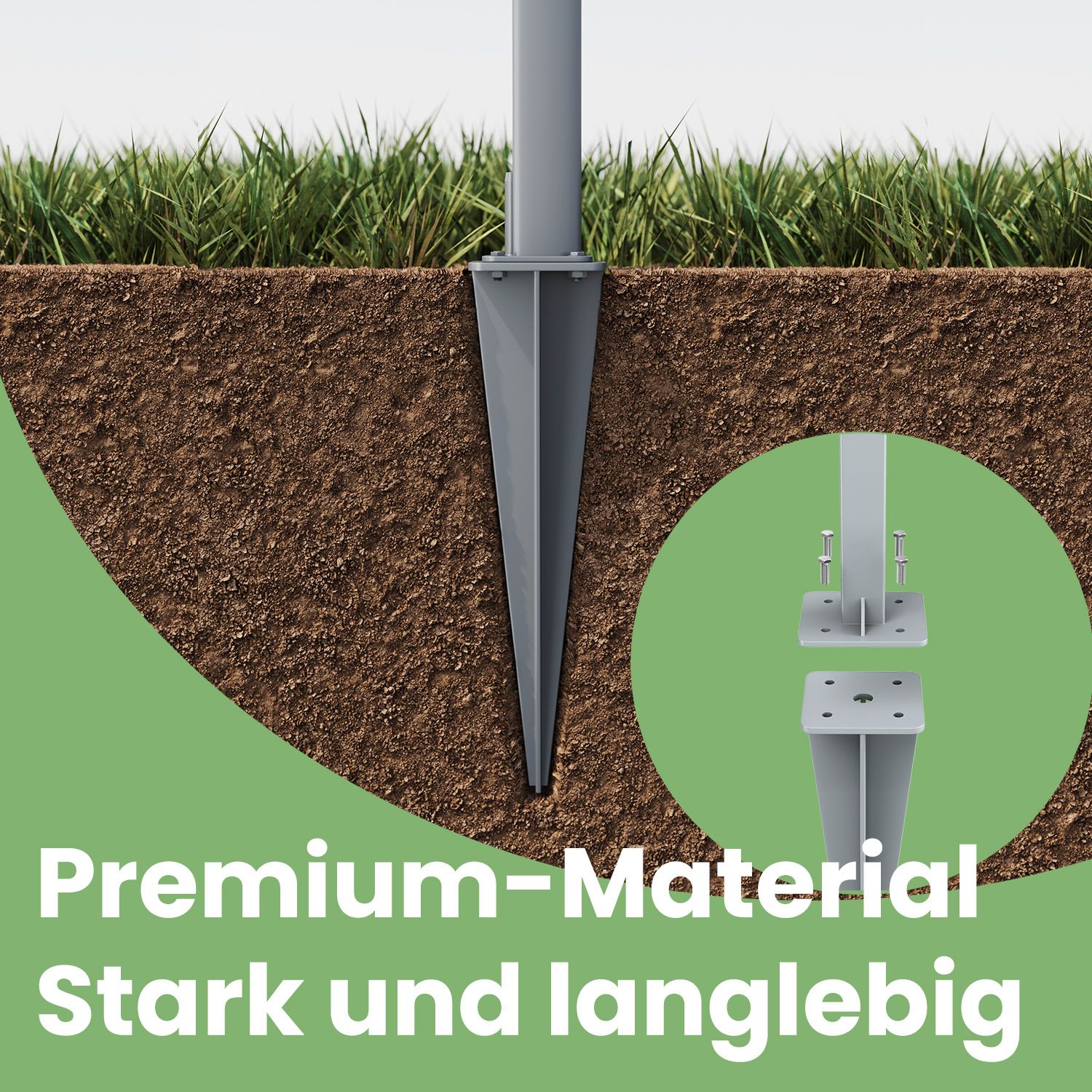 Erdnagel für Seitenmarkise, nur für SONGMICS Alu-Seitenmarkisen geeignet