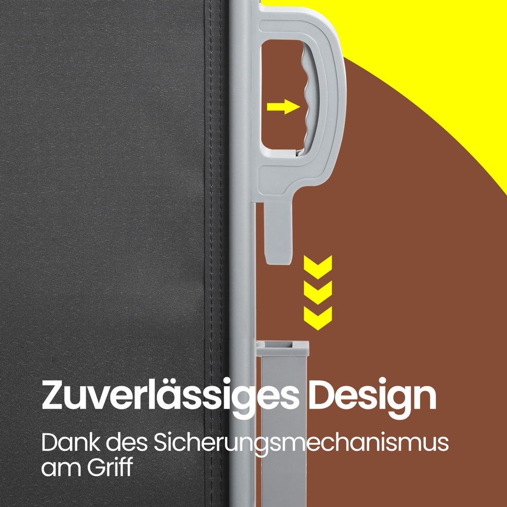 Seitenmarkise mit Stahl-Kasten, rostbeständig, ausziehbar