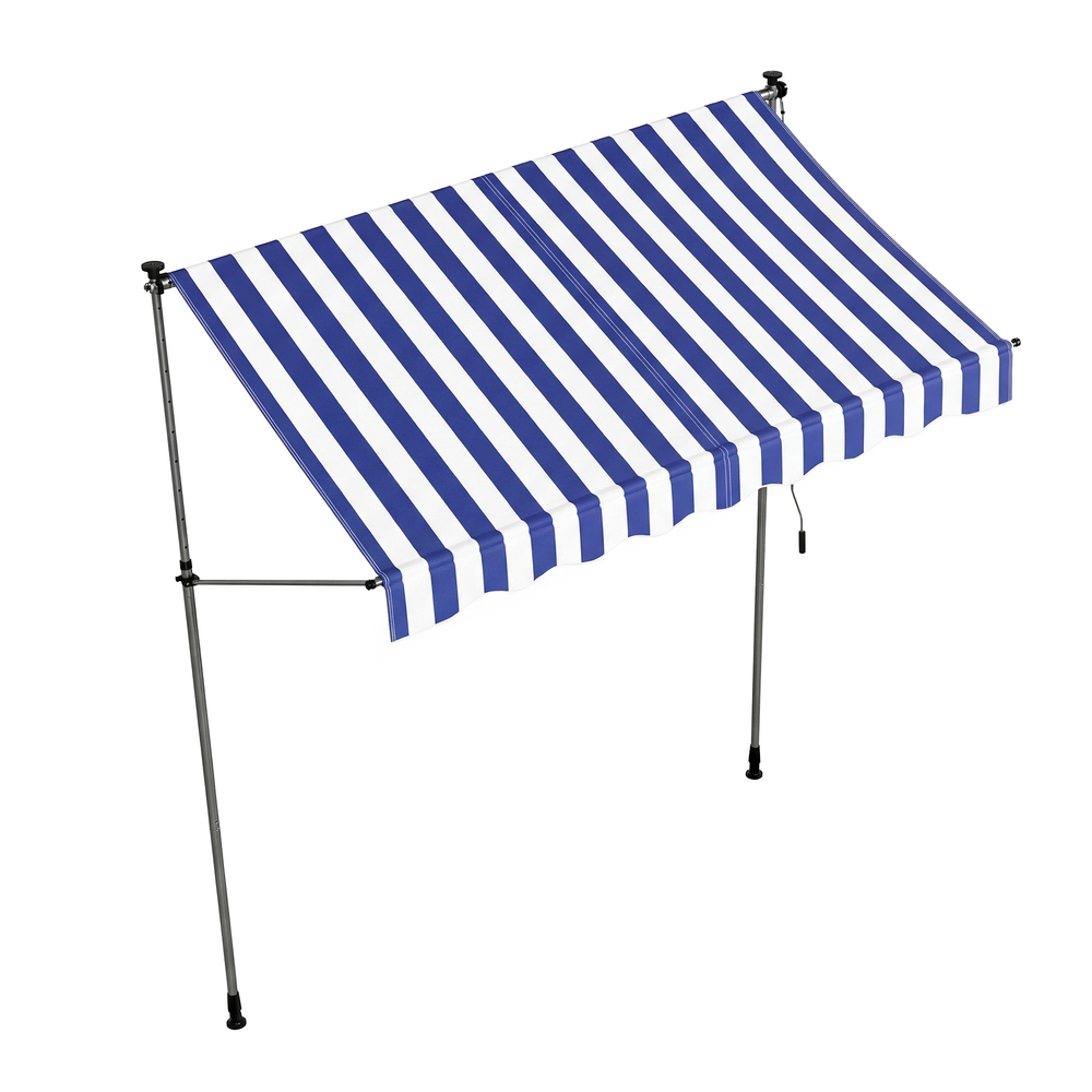Klemmmarkise höhenverstellbar, Balkonmarkise mit Handkurbel, für Terrasse