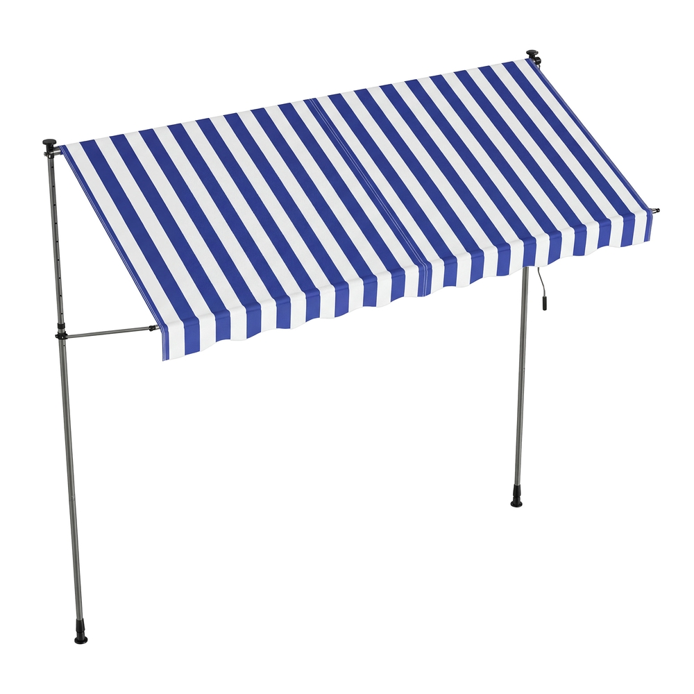 Klemmmarkise höhenverstellbar, Balkonmarkise mit Handkurbel, für Terrasse