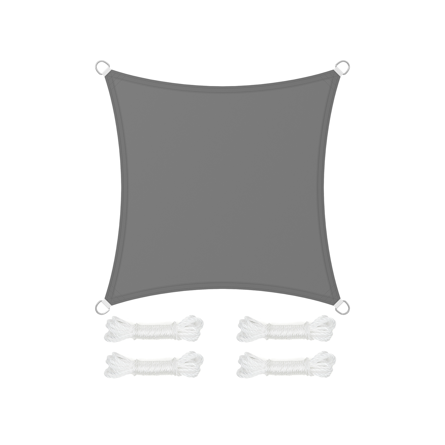 Sonnensegel 3 x 4 m aus reißfestem Polyester rauchgrau