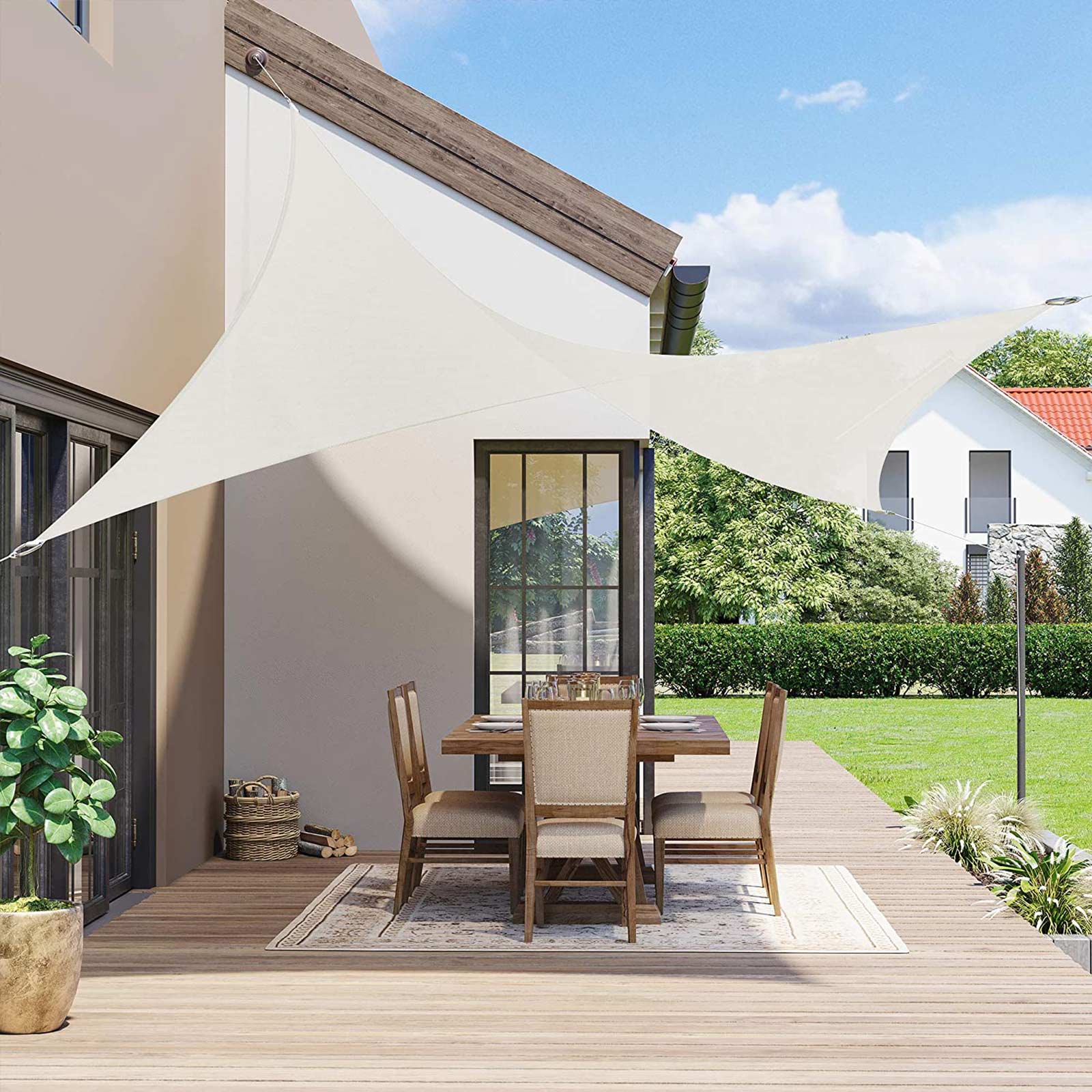 SONGMICS 3 x 4 m Sonnensegel aus PES für Garten