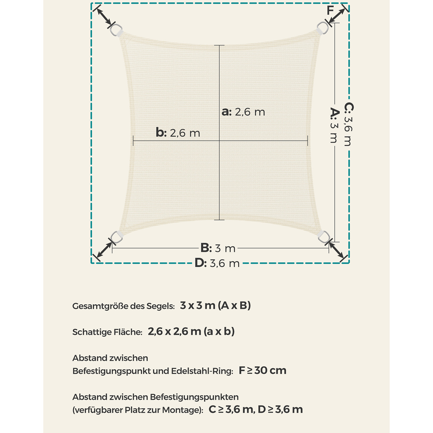 Tentas 3 x 3 m