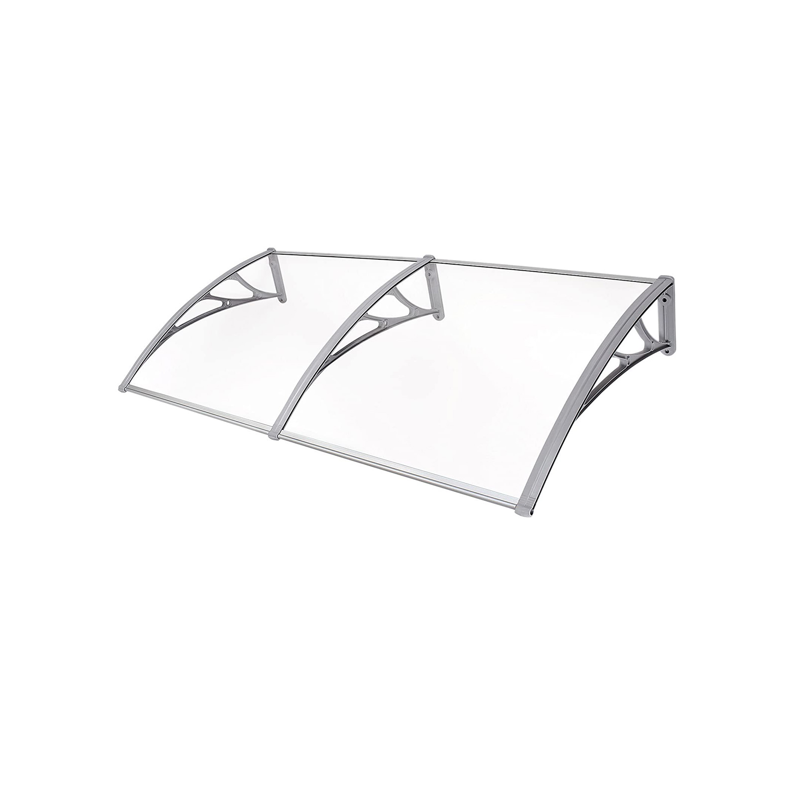 155 x 96 cm Vordach transparent-grau