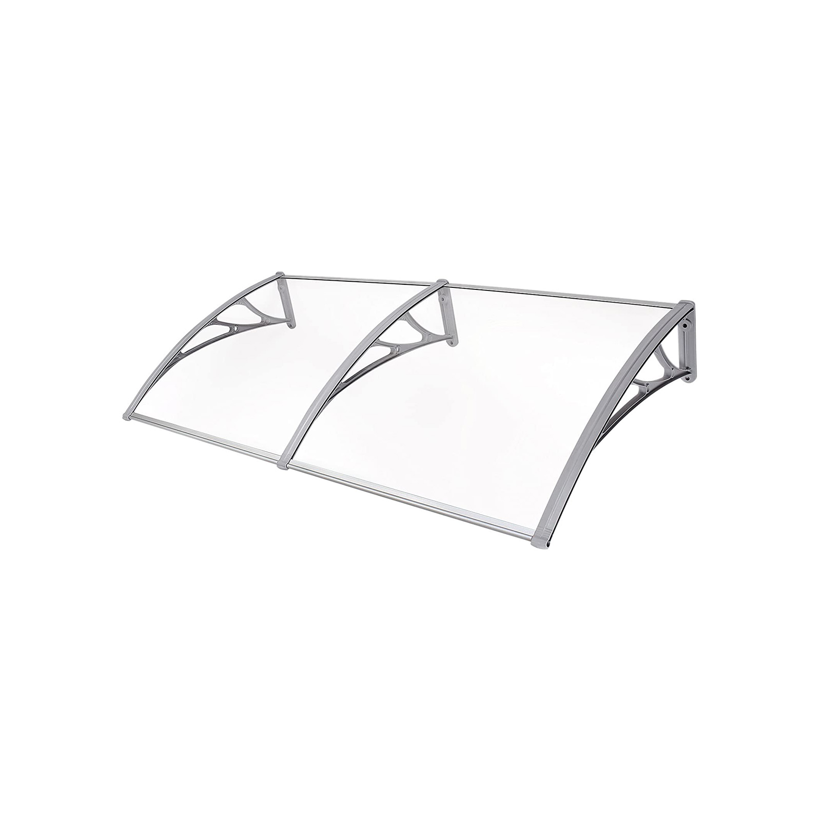 Vordach 195 x 96 cm transparent-grau