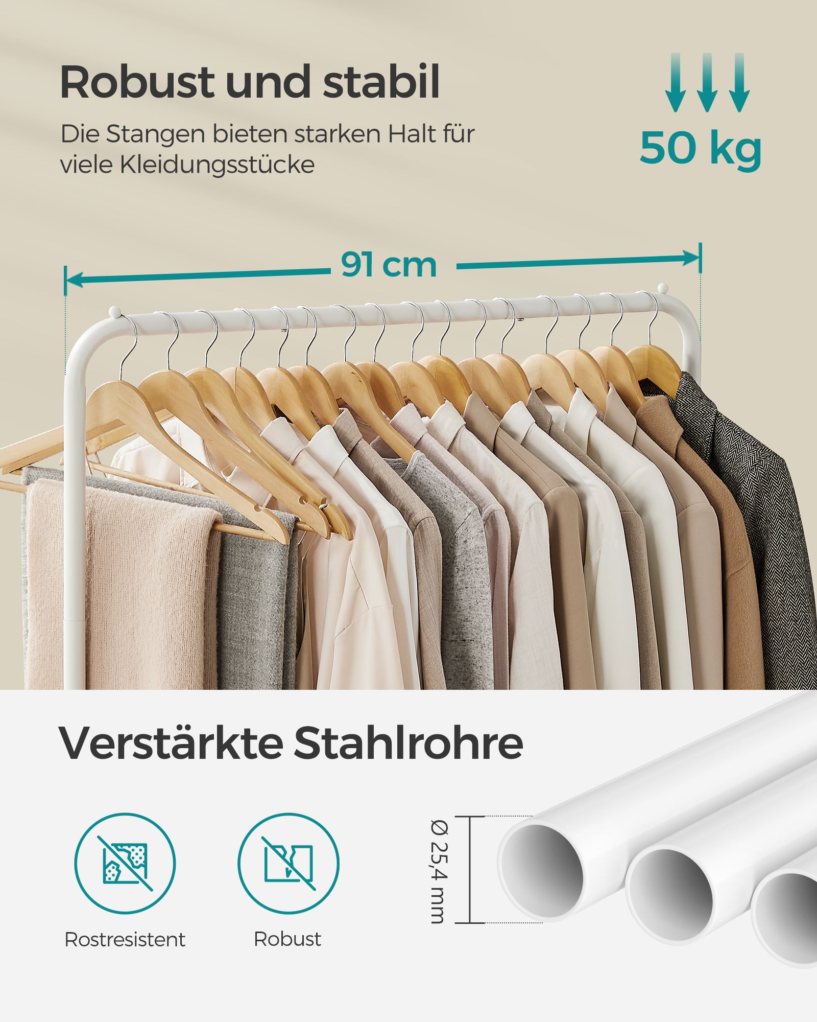 Drabužių lentyna ant ratukų