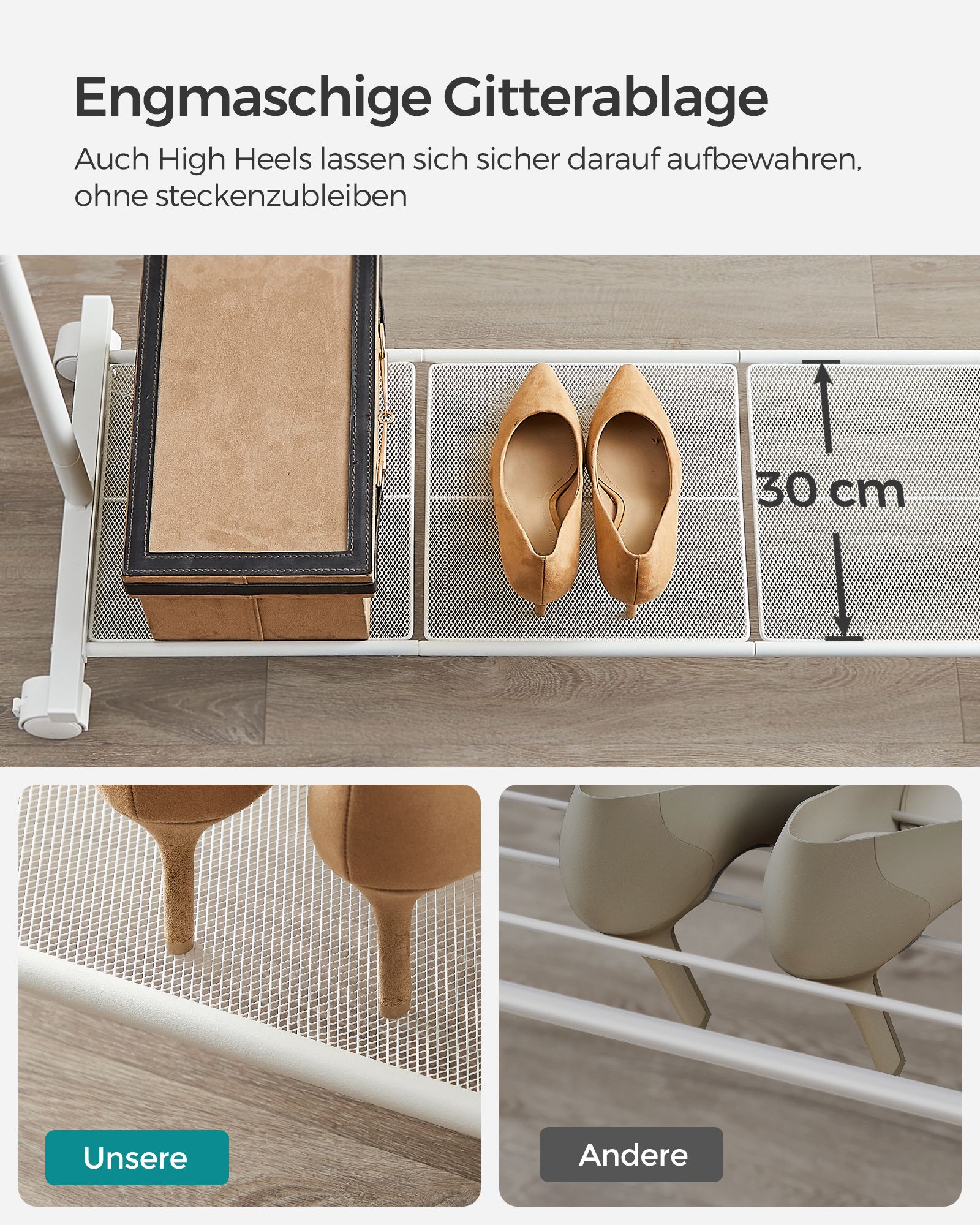 Drabužių lentyna ant ratukų