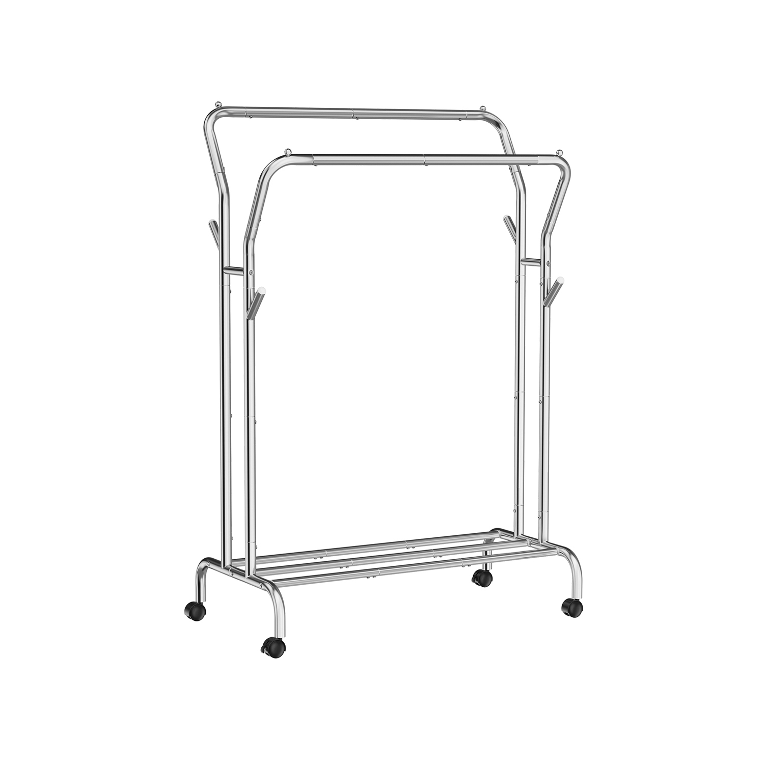 SONGMICS Rollgarderobe silber Metall 4 Haken 103,5 x 141,0 / 155,0 cm, 1 St.