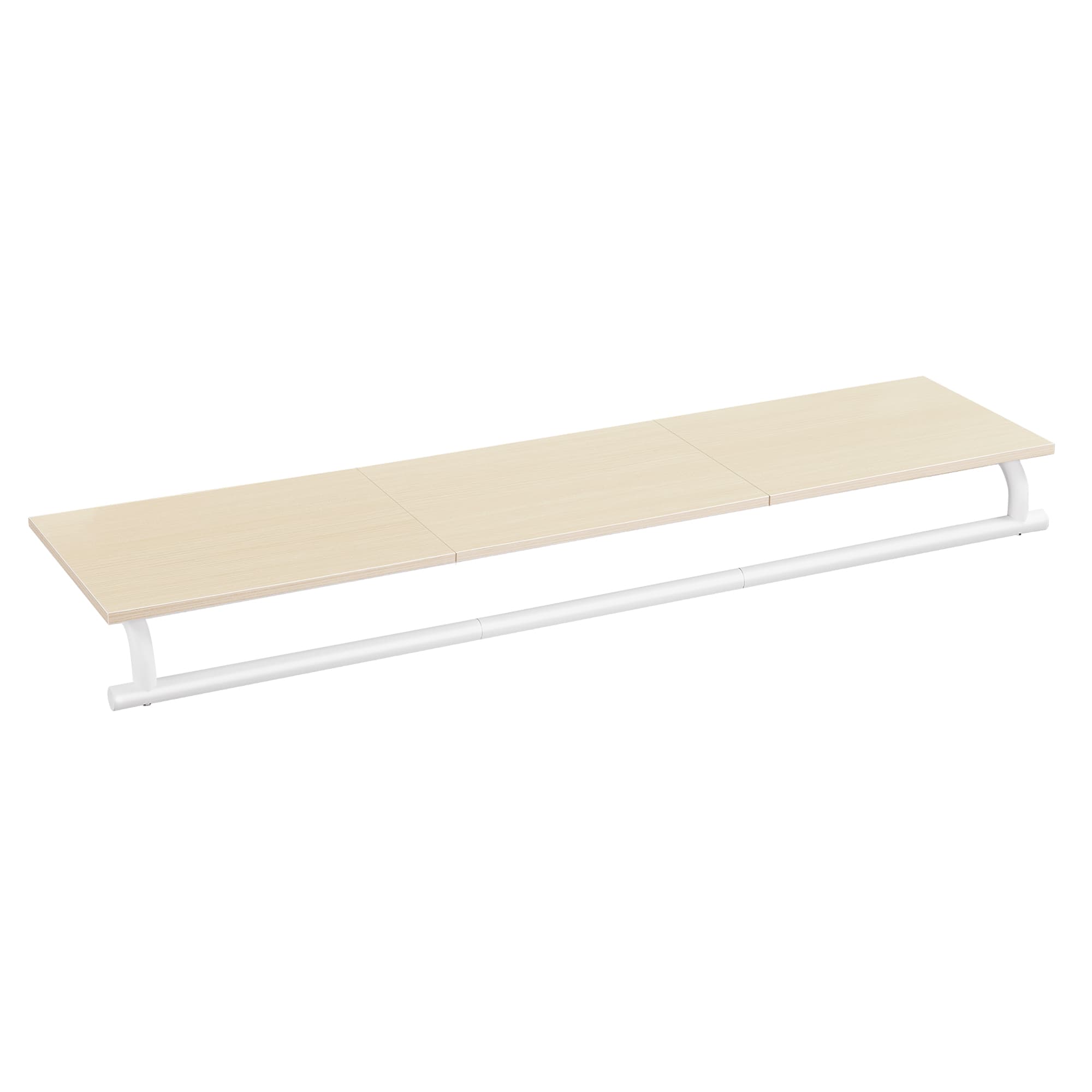 Wandgarderobe mit Kleiderstange naturbeige-wolkenweiß