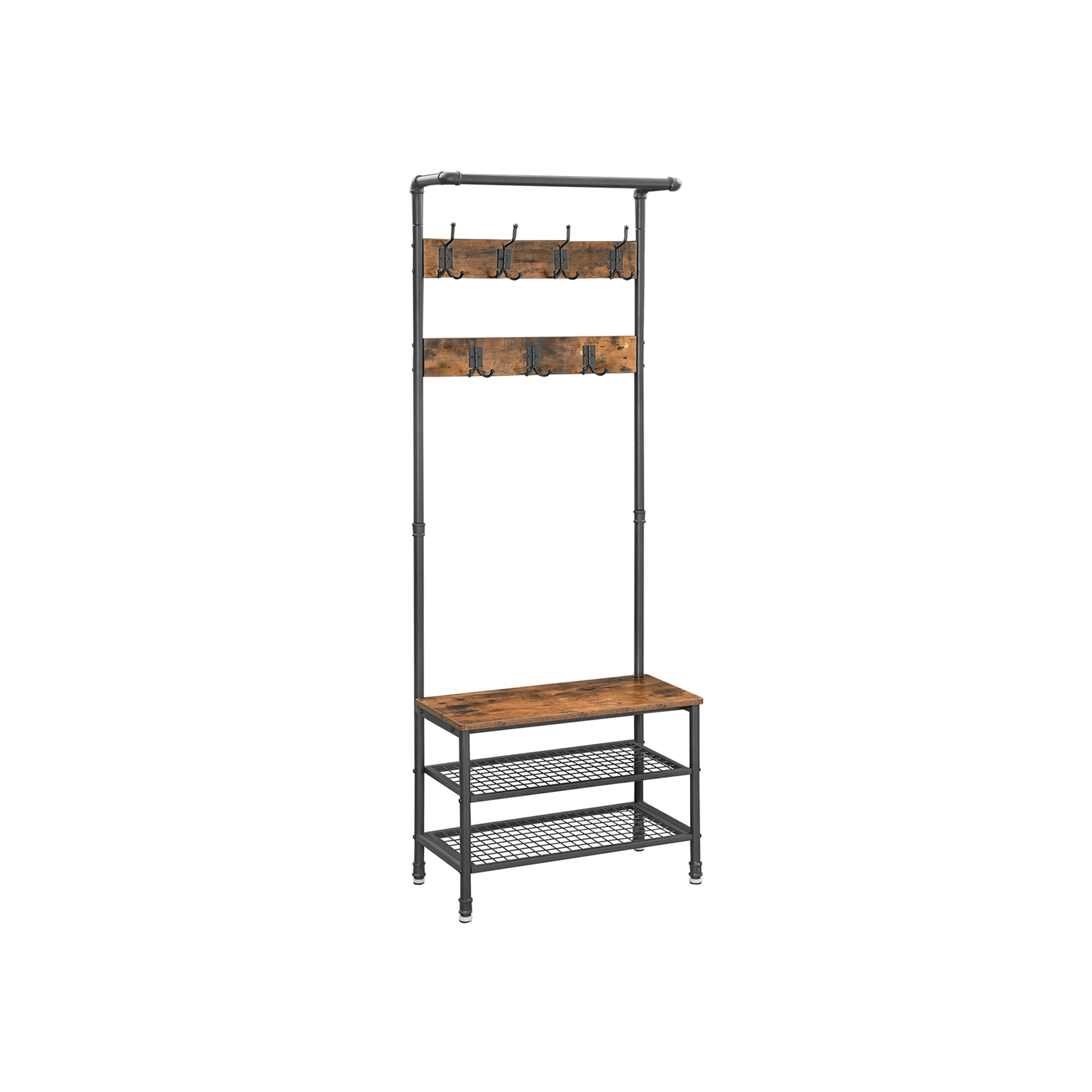 Garderobe mit Gitterablagen Industriestil