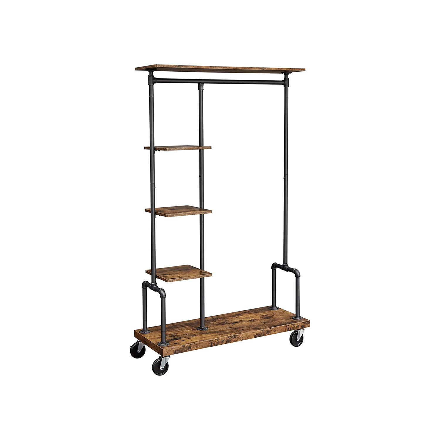 VASAGLE Rollgarderobe braun Holz 103,5 x 174,5 cm, 1 St.