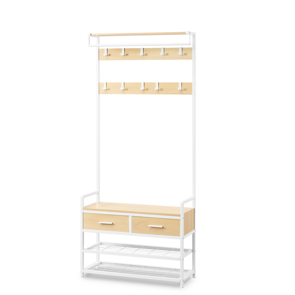 Garderobe mit Schuhbank, Schuhaufbewahrung, 2 Schubladen