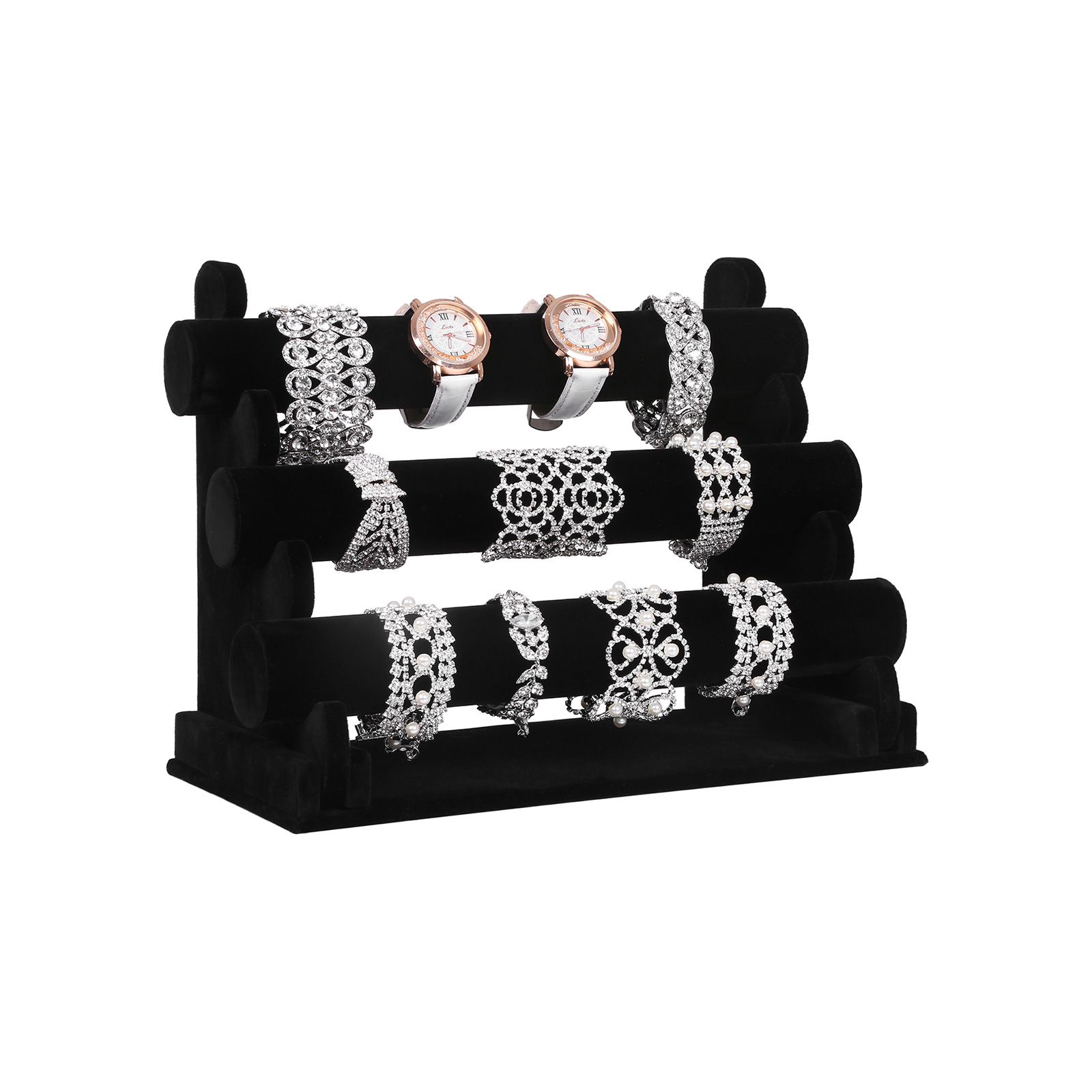 Armbandständer Samt Schwarz