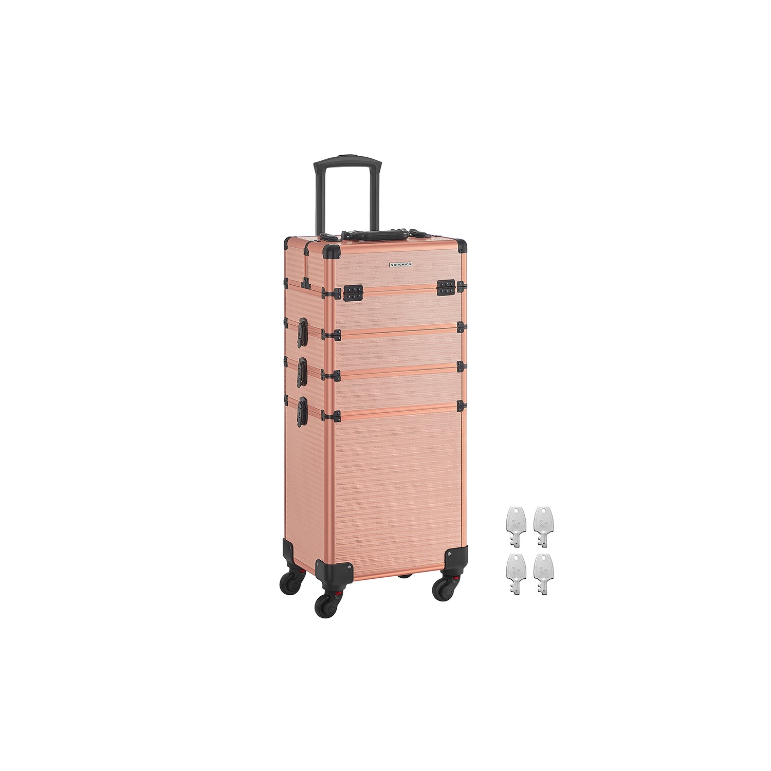 Kosmetikkoffer Trolley 4-in-1 Schminkkoffer champagnergold