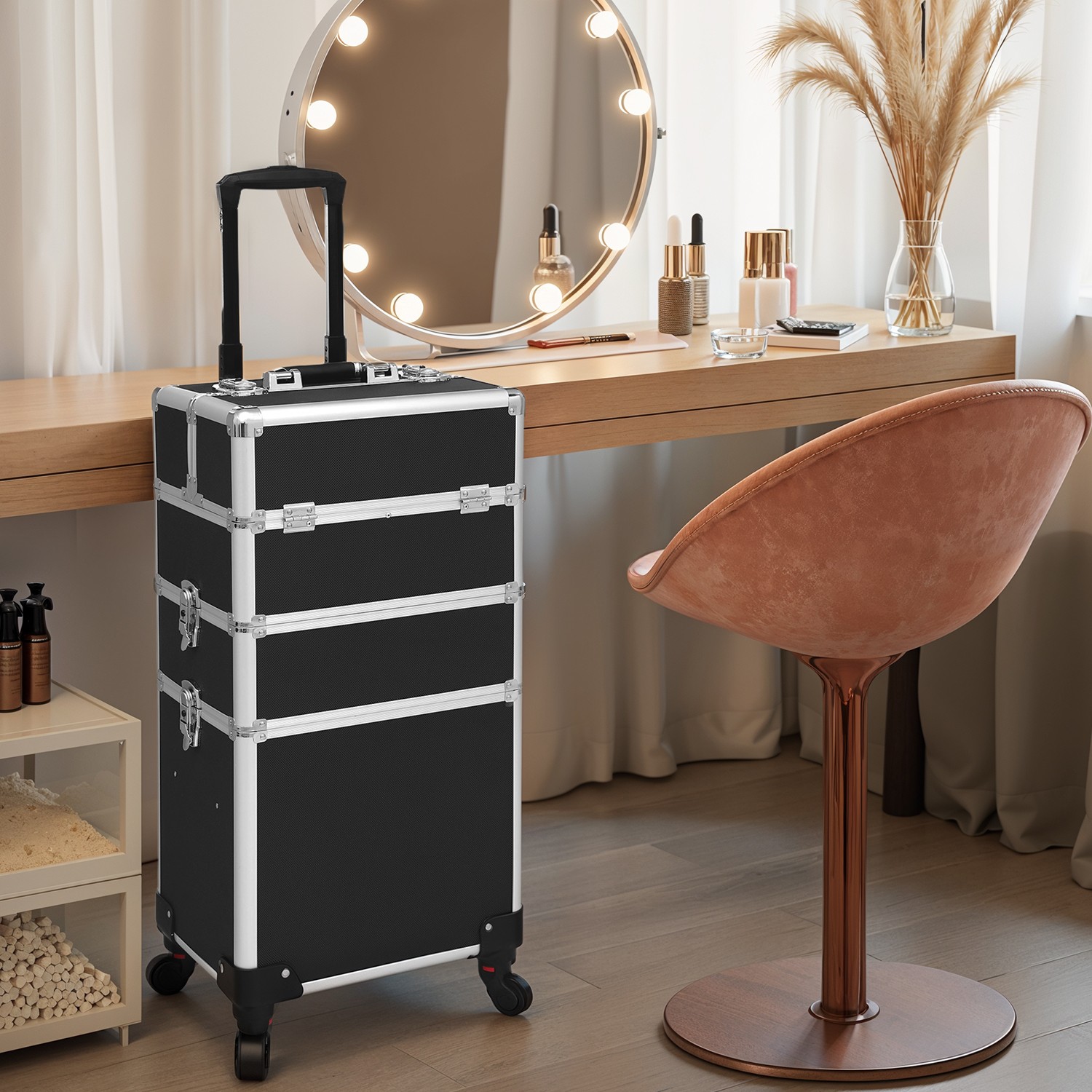 Kosmetikkoffer, Trolley, 3-in-1 Schminkkoffer