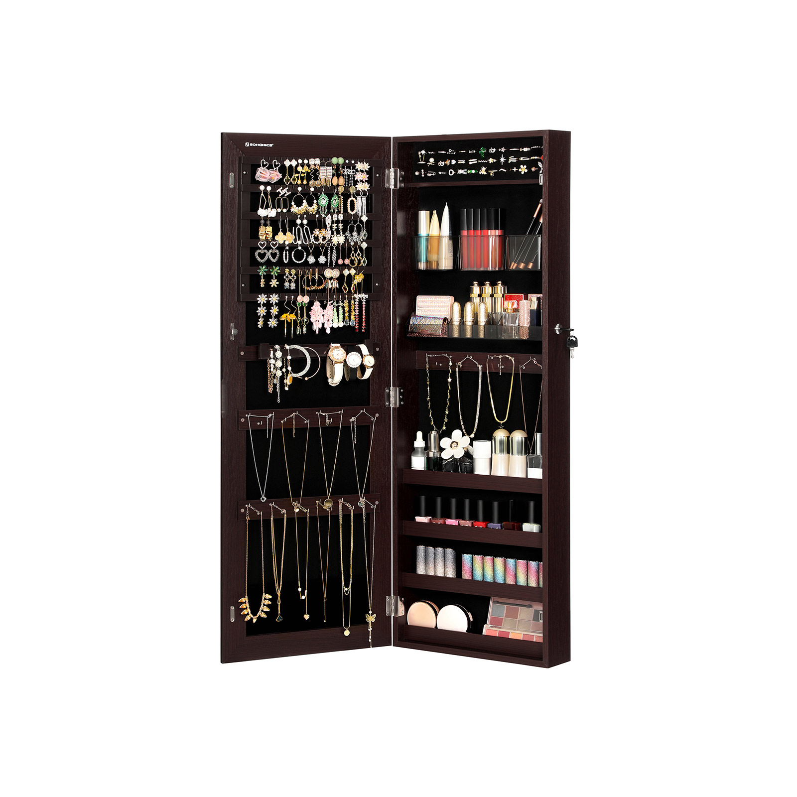 SONGMICS Schmuckschrank hängend, Hängeschrank, abschließbarer