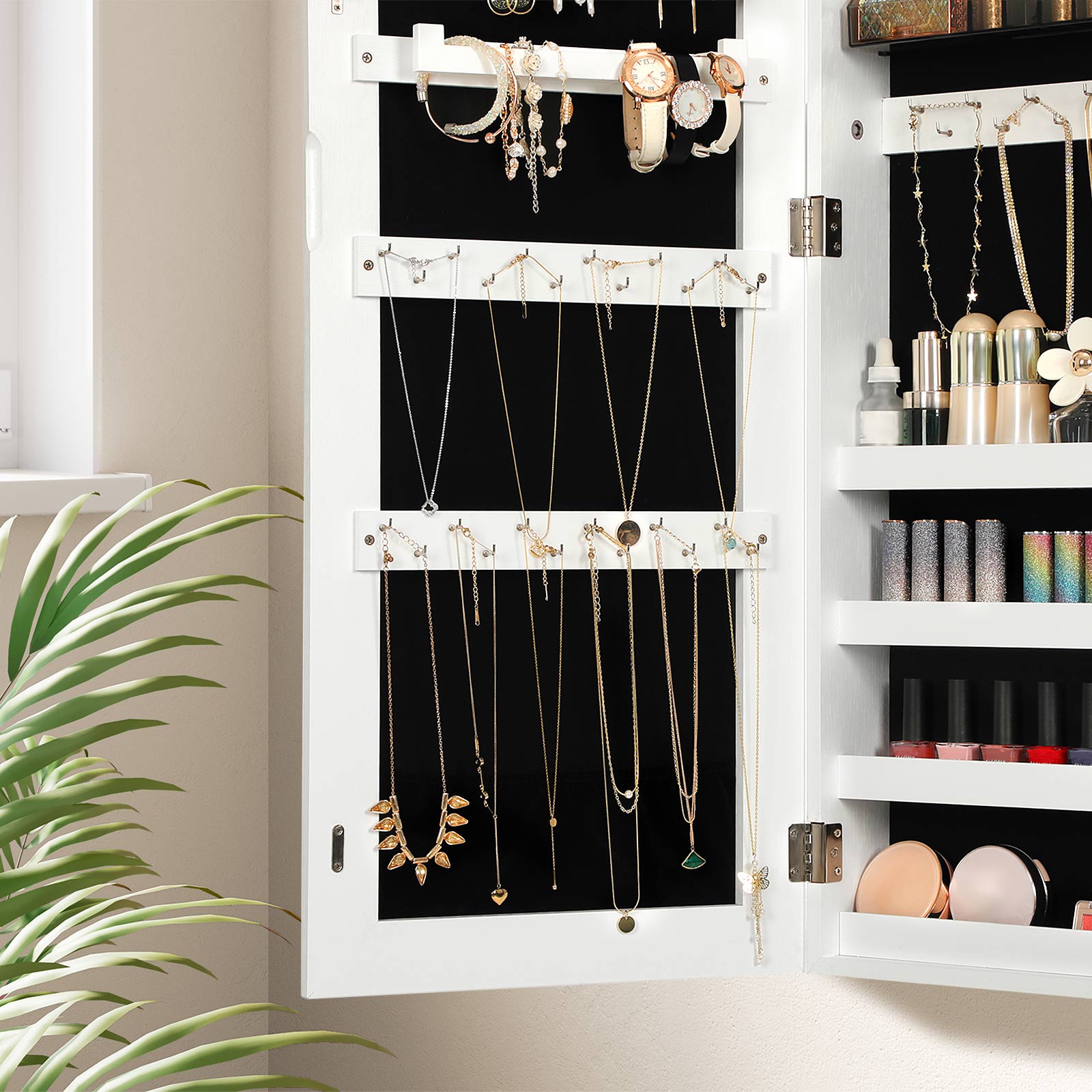 SONGMICS Schmuckschrank hängend, Hängeschrank, abschließbarer