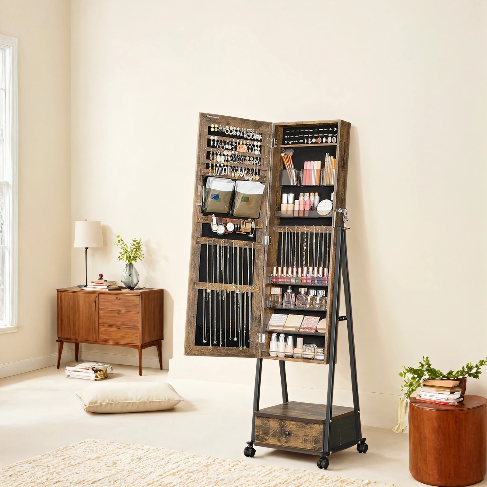 Schmuckschrank vintagebraun-schwarz