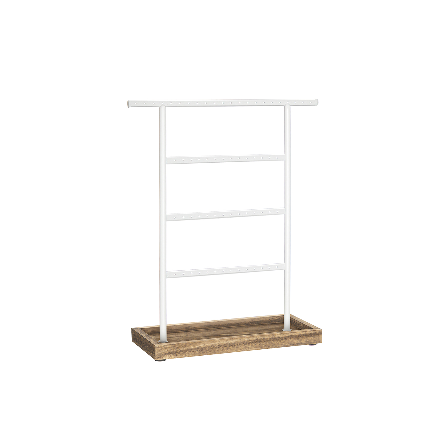 Schmuckhalter mit Schmucktablett Vintage-Stil holzfarben-weiß