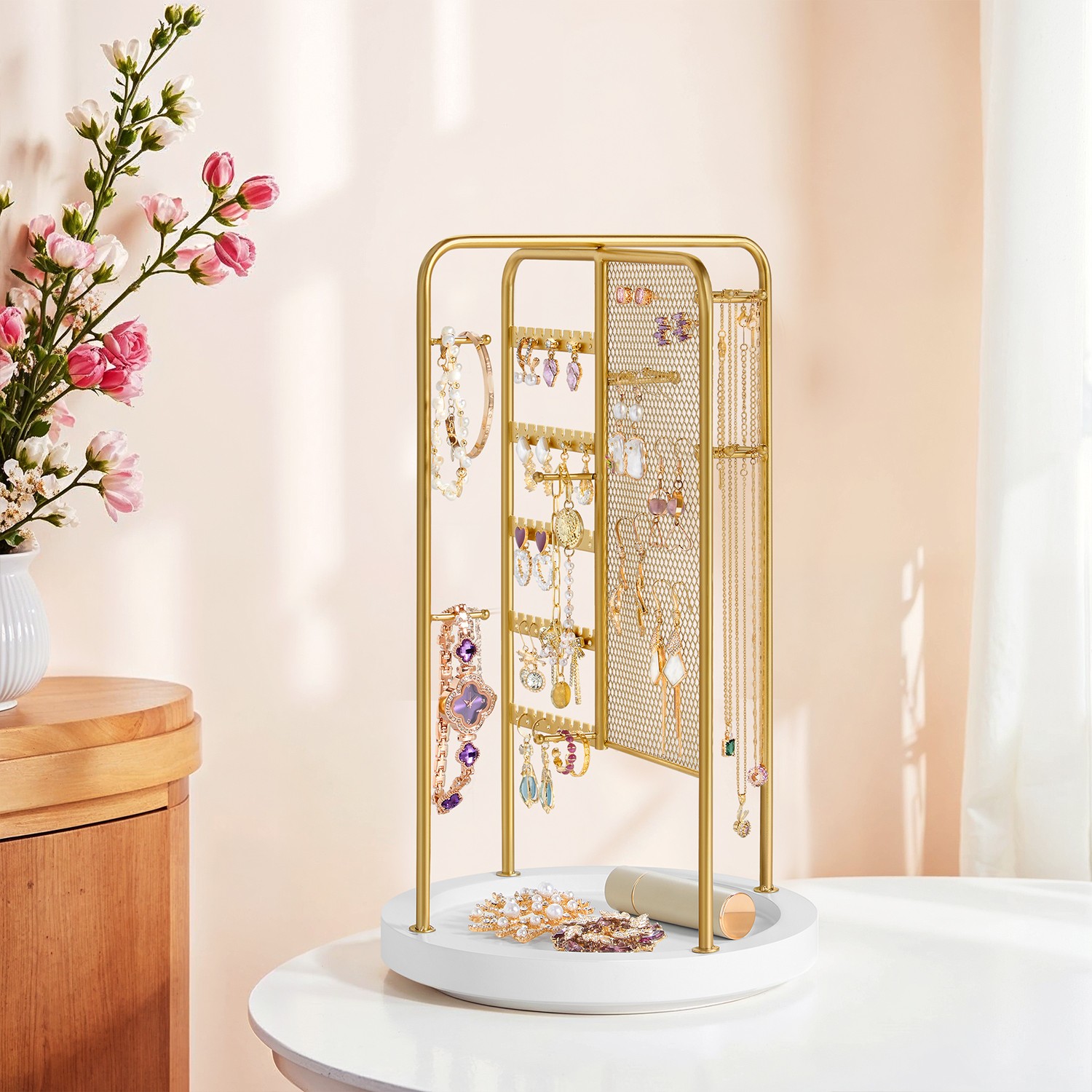 Schmuckhalter mit Metallrahmen Geschenkidee goldfarben