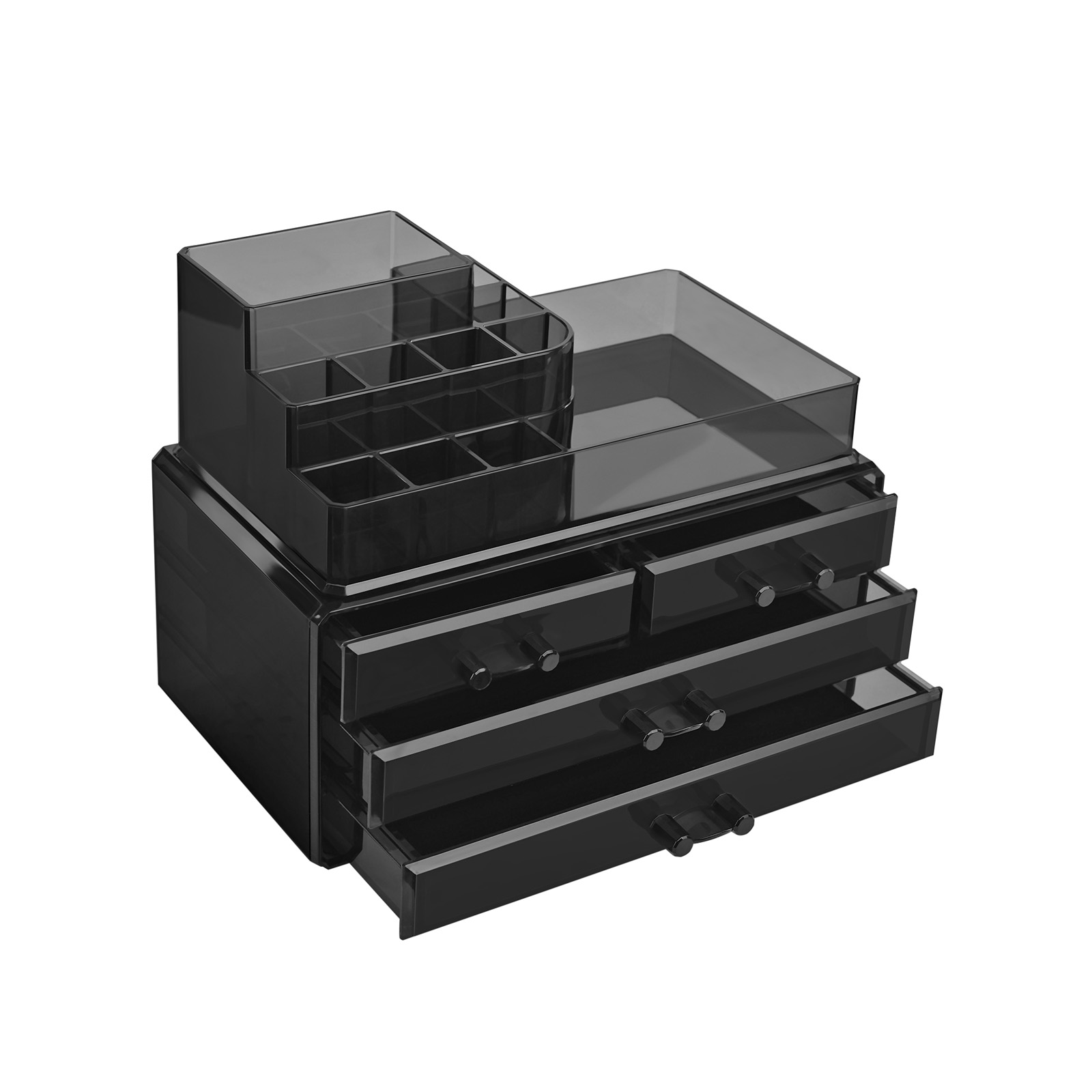 Make-up Organizer 4 Schubladen Schwarz