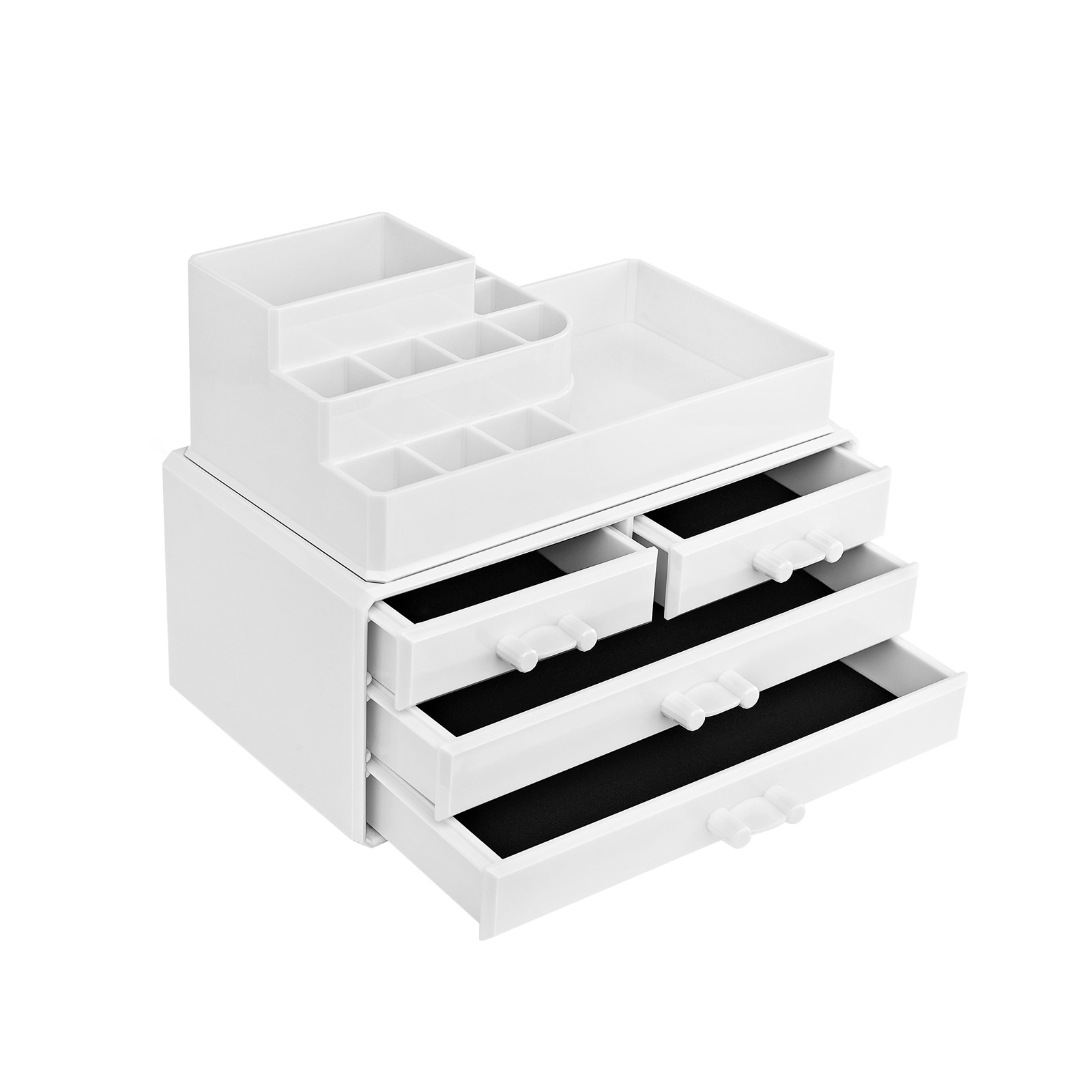 Make-up Organizer 4 Schubladen Weiß