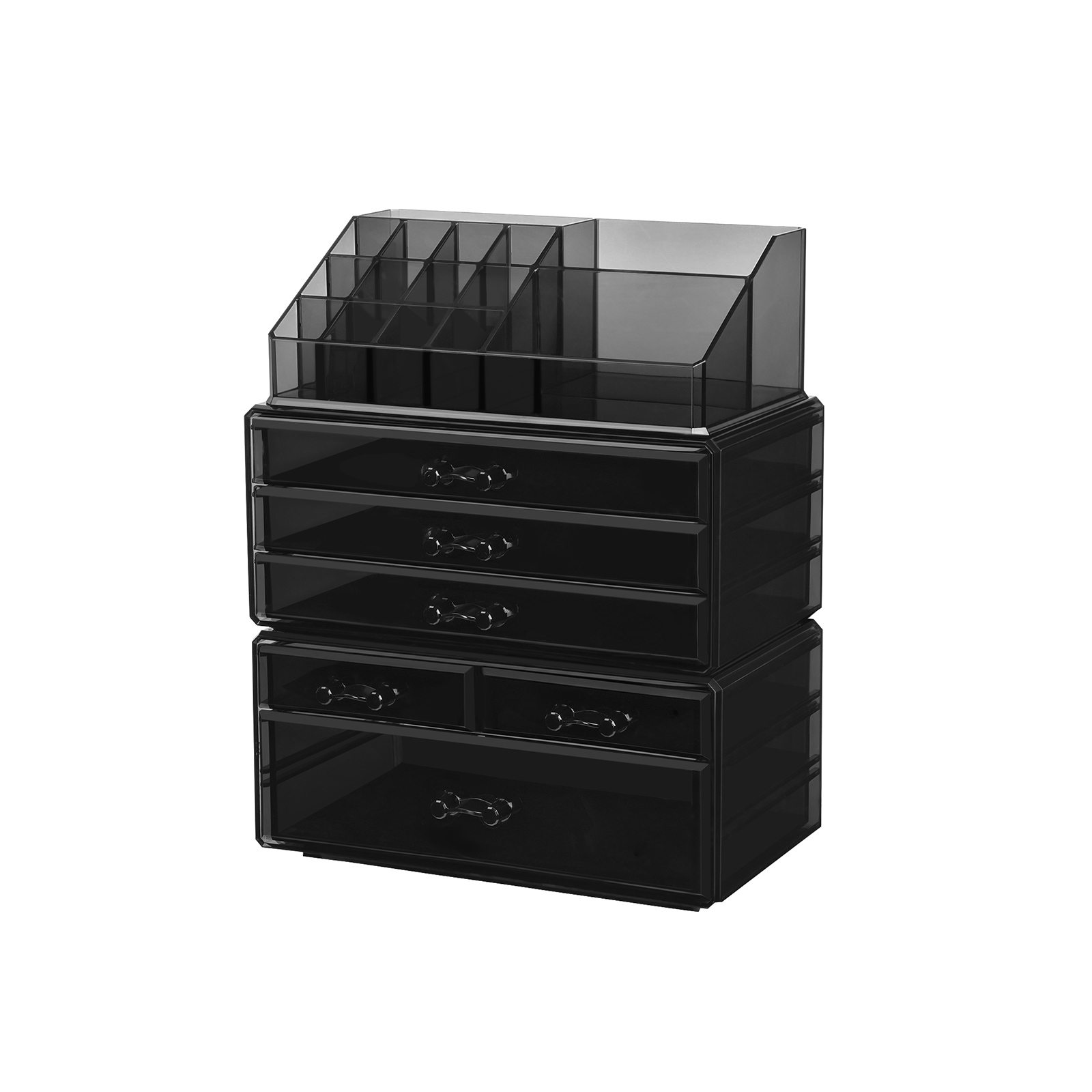 Make-up Organizer mit 6 Schubladen Schwarz