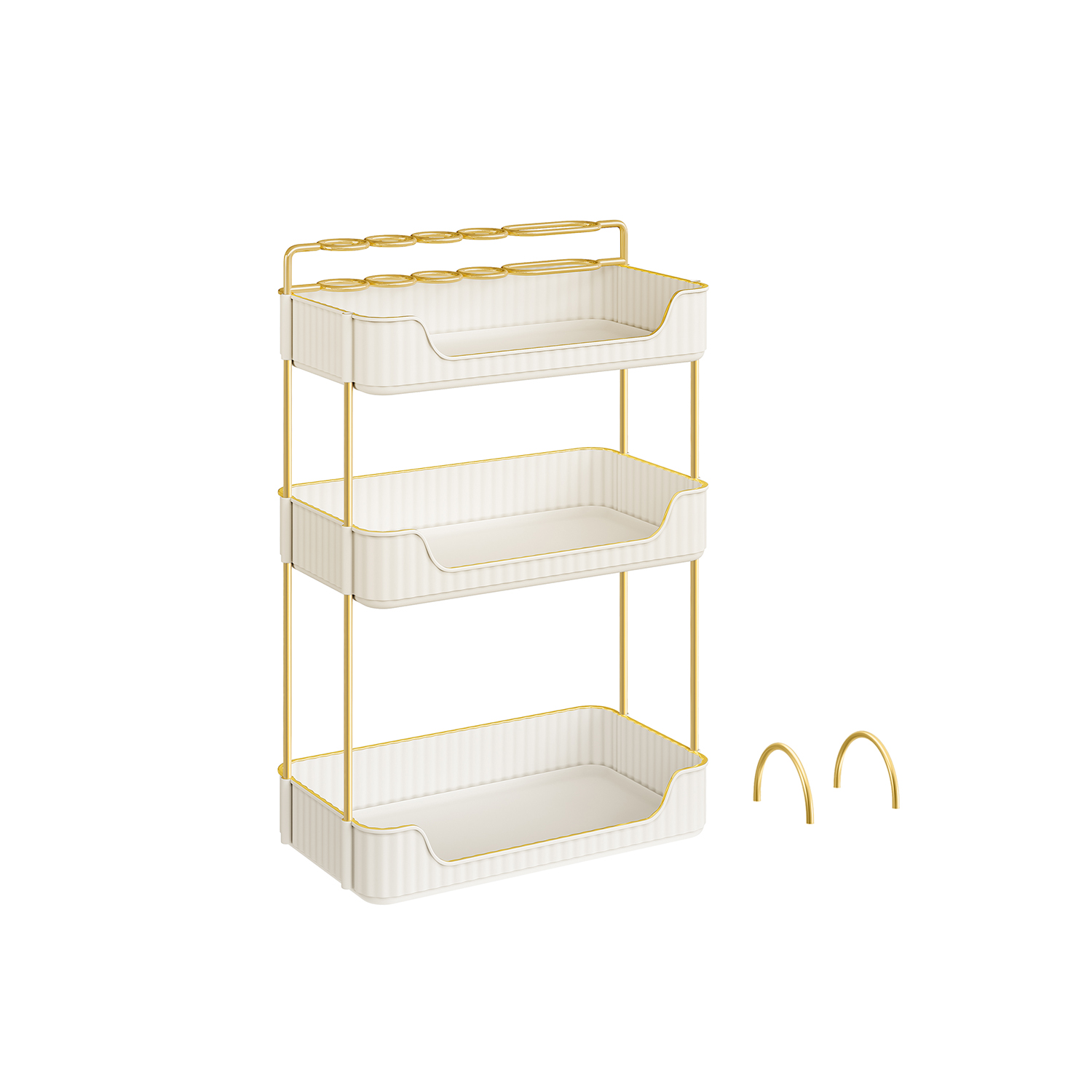 Rechteckiger Make-up Organizer Geschenkidee wolkenweiß