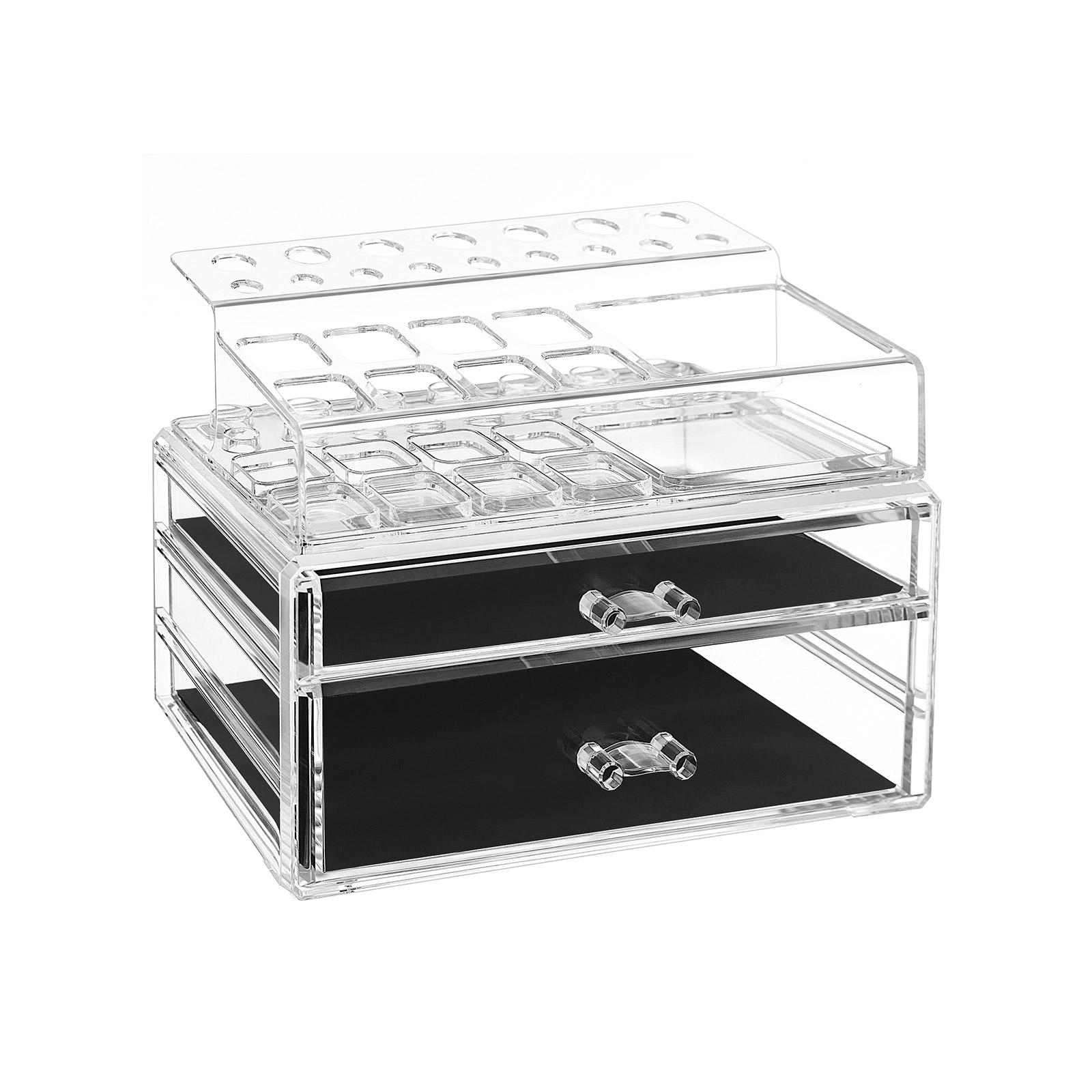 Kosmetik-Organizer mit 2 Schubladen transparent