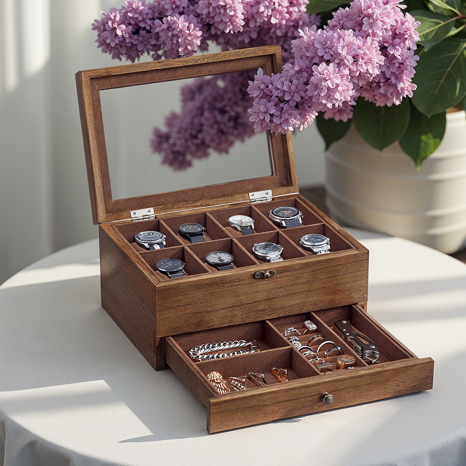 Uhrenbox mit 8 Fächern
