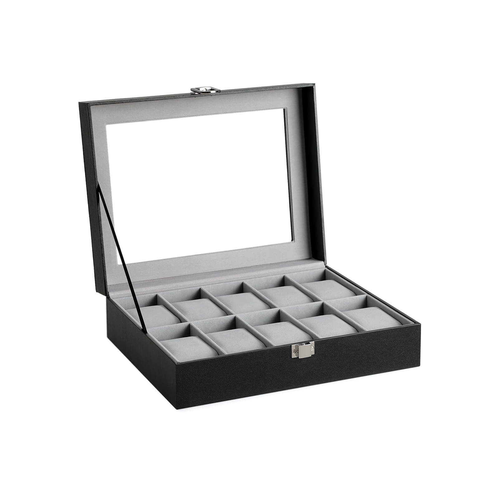 SONGMICS Uhrenbox schwarz, grau 25,5 x 20,2 x 7,8 cm, 1 St.