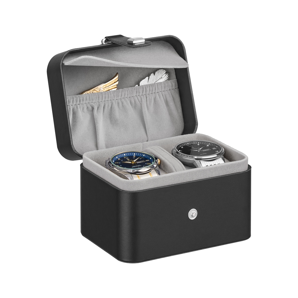 Uhrenbox mit zwei Fächern und weichem Innenfutter