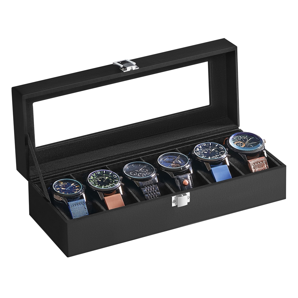 SONGMICS Uhrenbox für 6 Uhren JWB06B01