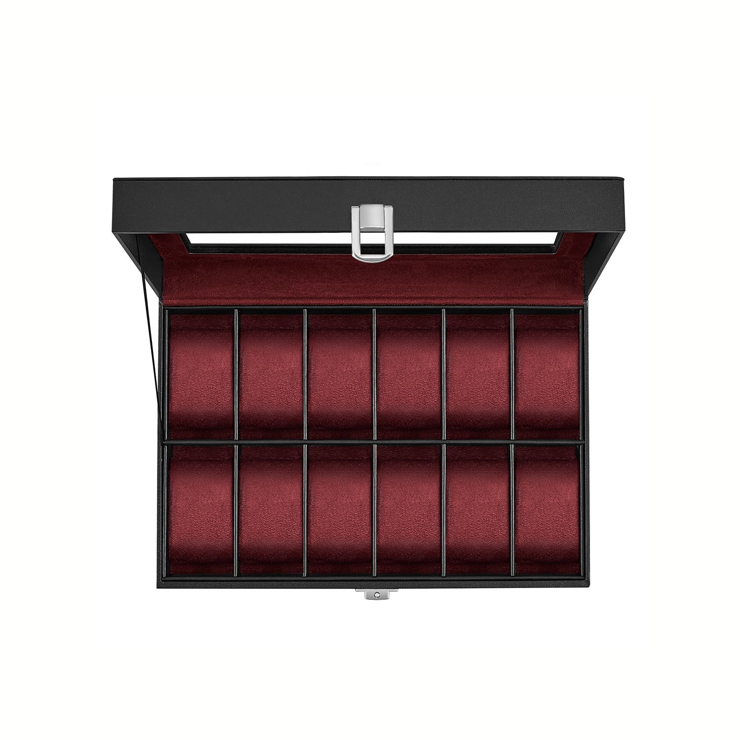 Uhrenbox mit Glasdeckel und herausnehmbaren Uhrenkissen