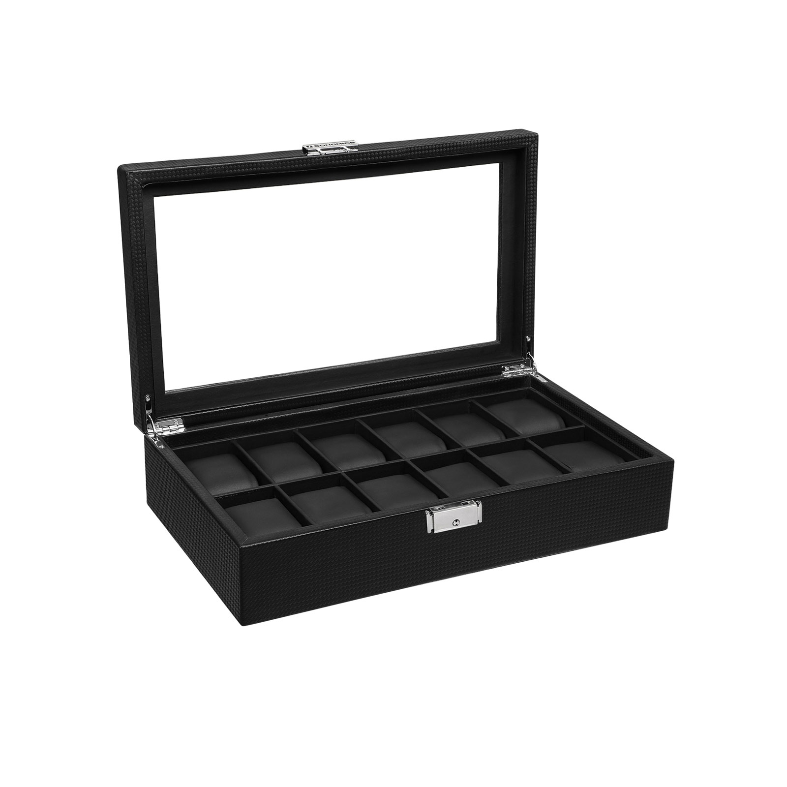 Uhrenbox für 12 Uhren Schwarz