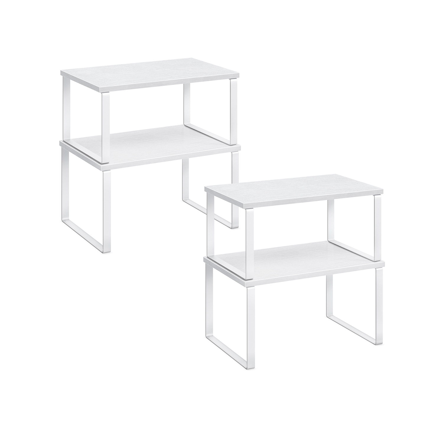 Küchen-Organizer 2er Set stapelbar wolkenweiß-schneeweiß