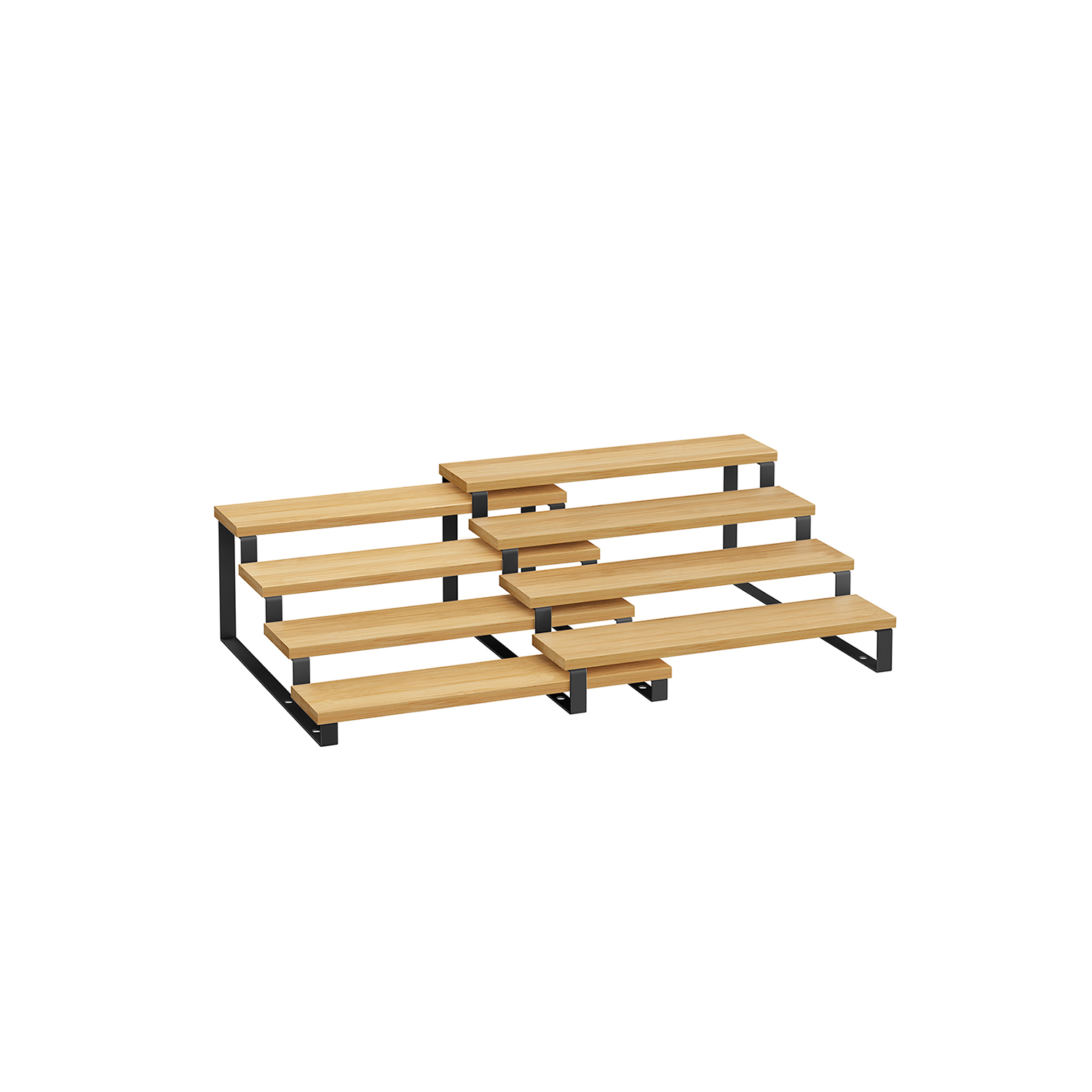 Gewürzregale 2er Set je 4 Ablagen naturbeige-tintenschwarz