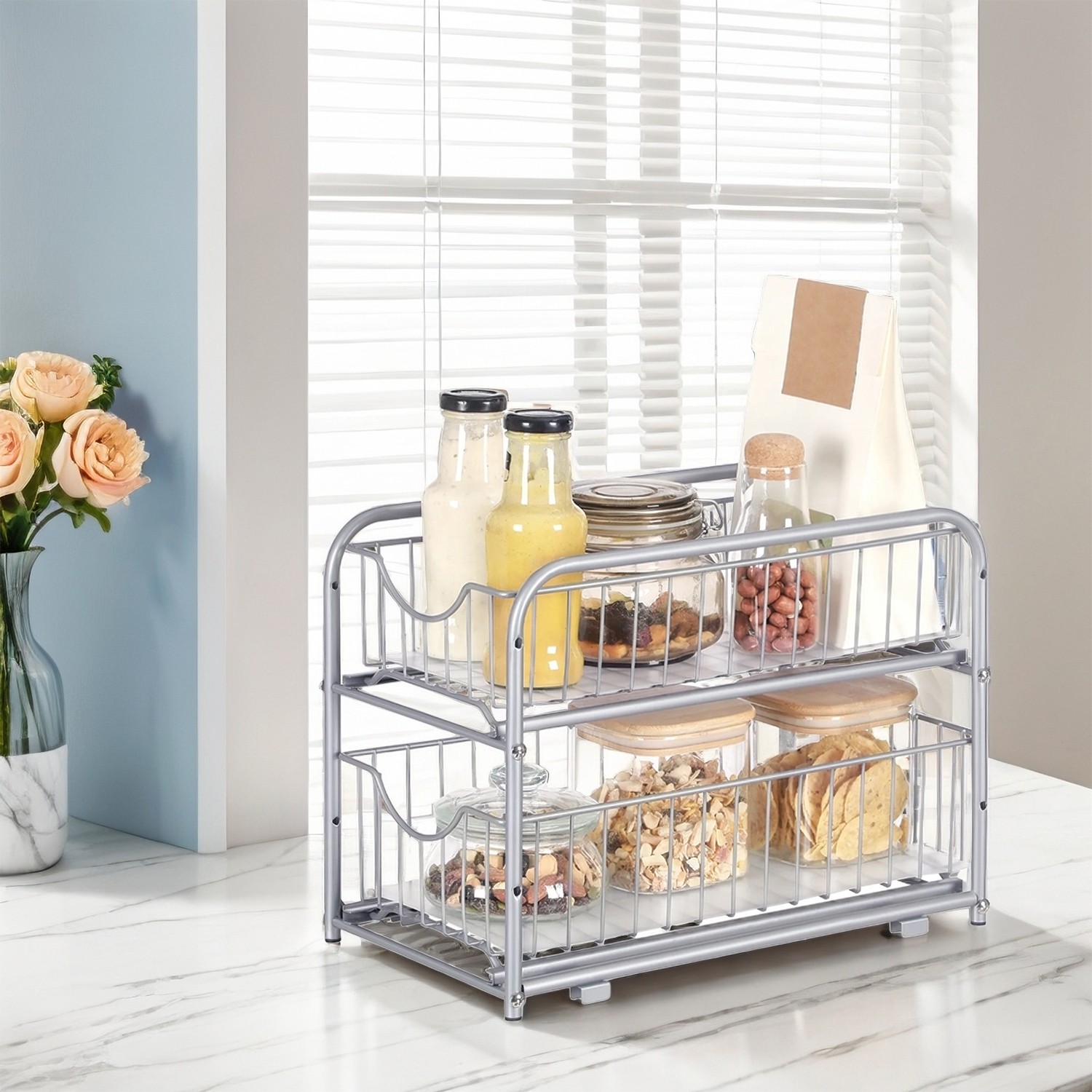 Küchen-Organizer 2er Set, Küchenregal, Ordnungssystem