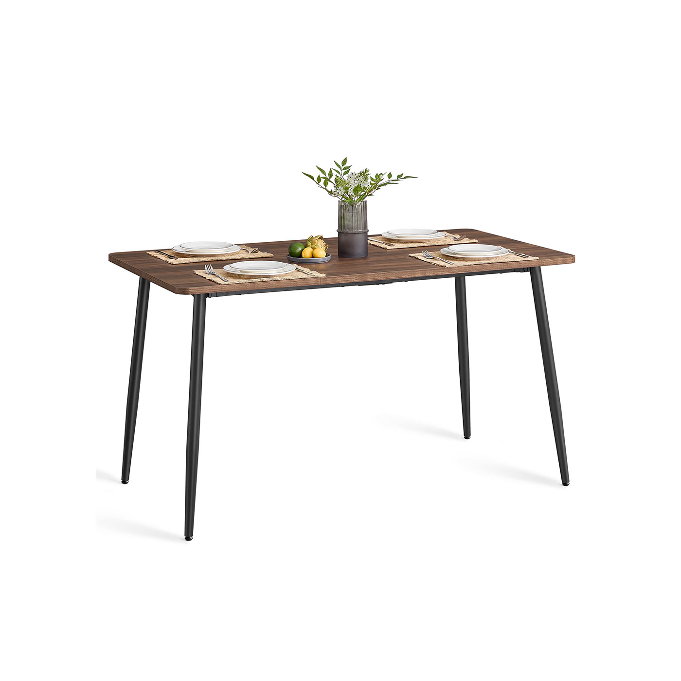 Esszimmertisch 75 x 140 x 75 cm naturwalnussfarben-tintenschwarz