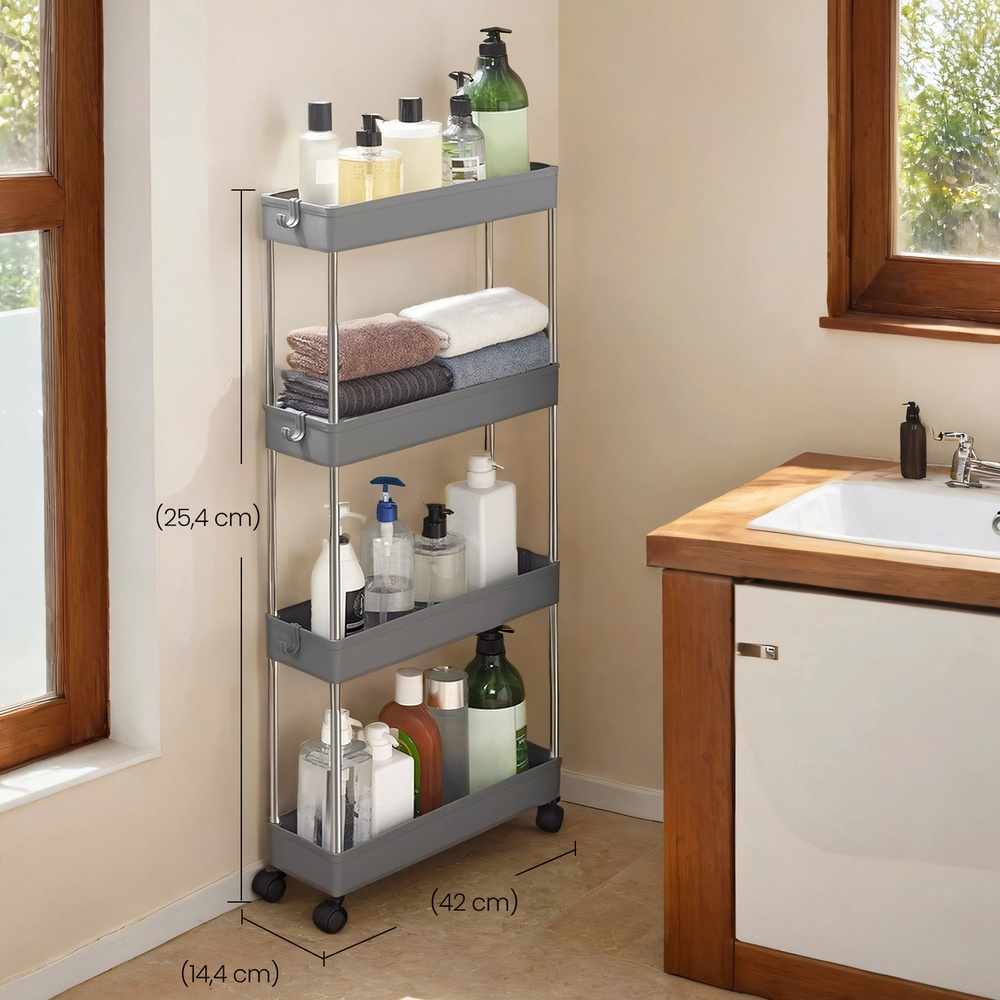 SONGMICS Nischenwagen grau 40,0 x 12,5 x 88,0 cm